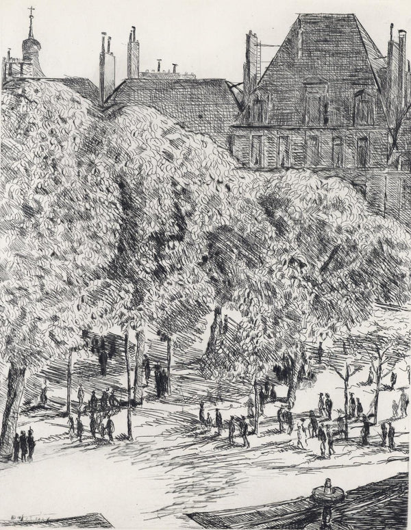 Georges Dufrénoy, Placement Des Vosges, A La gloire à Paris, Limited Edition Etching