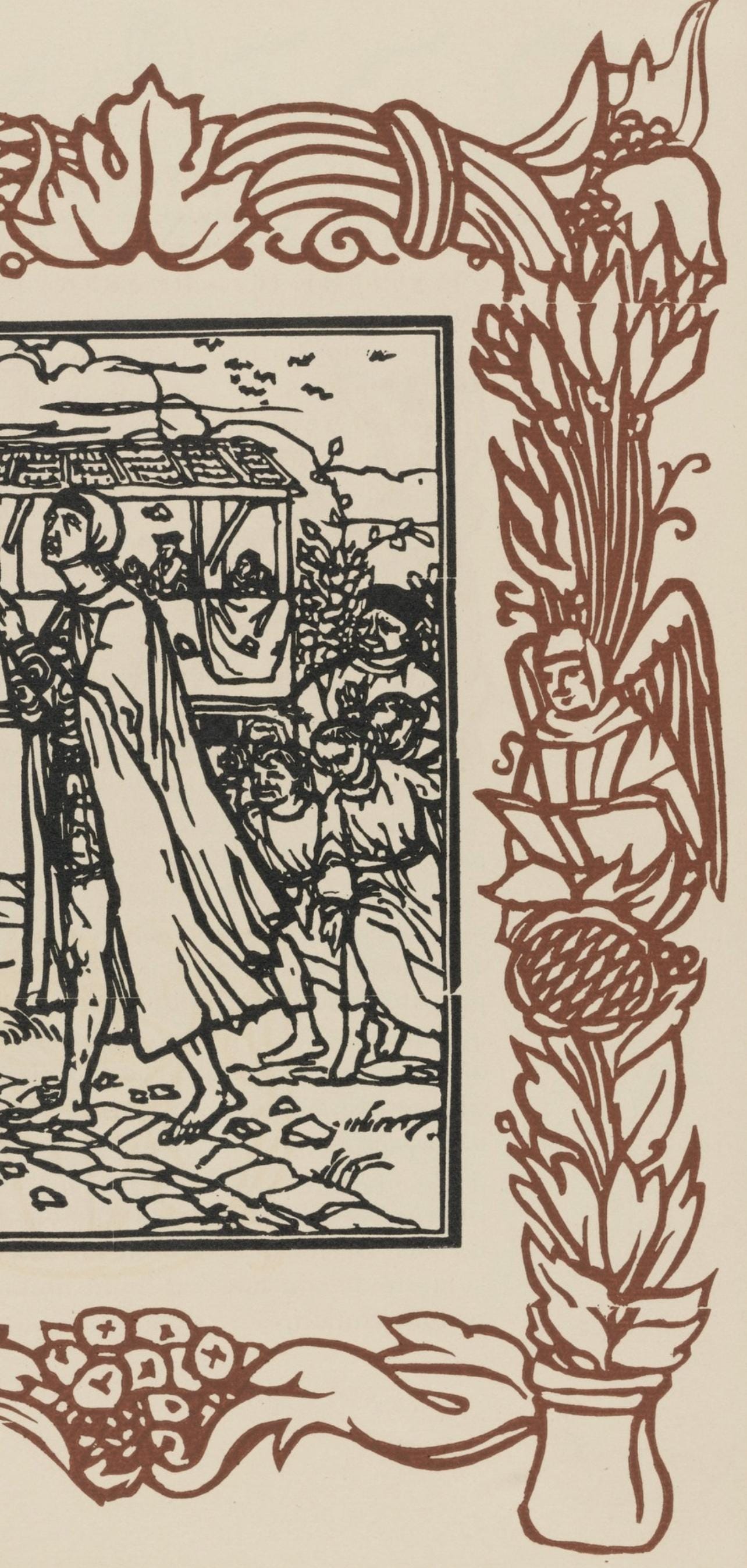 Émile Bernard, Composition (Morane, No. 100), Les Petites Fleurs de St. Françoise, Limited Edition Woodcut