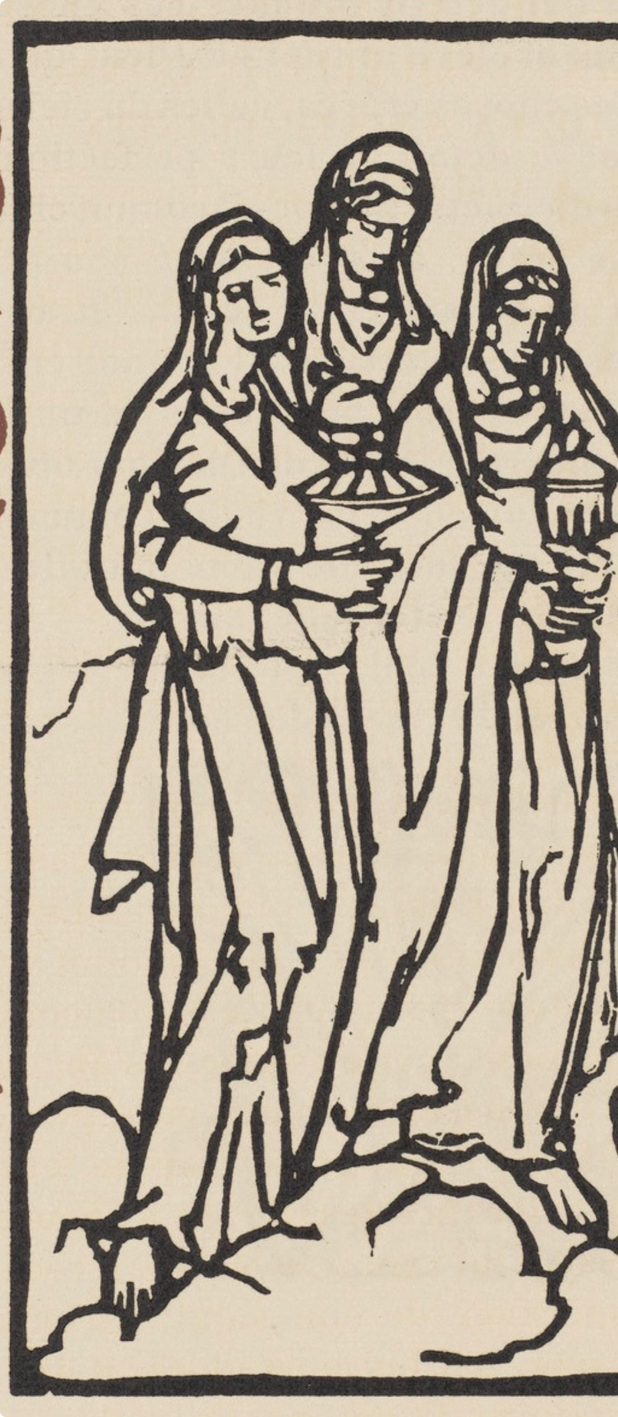 Émile Bernard, Composition (Morane, No. 100), Les Petites Fleurs de St. Françoise, Limited Edition Woodcut