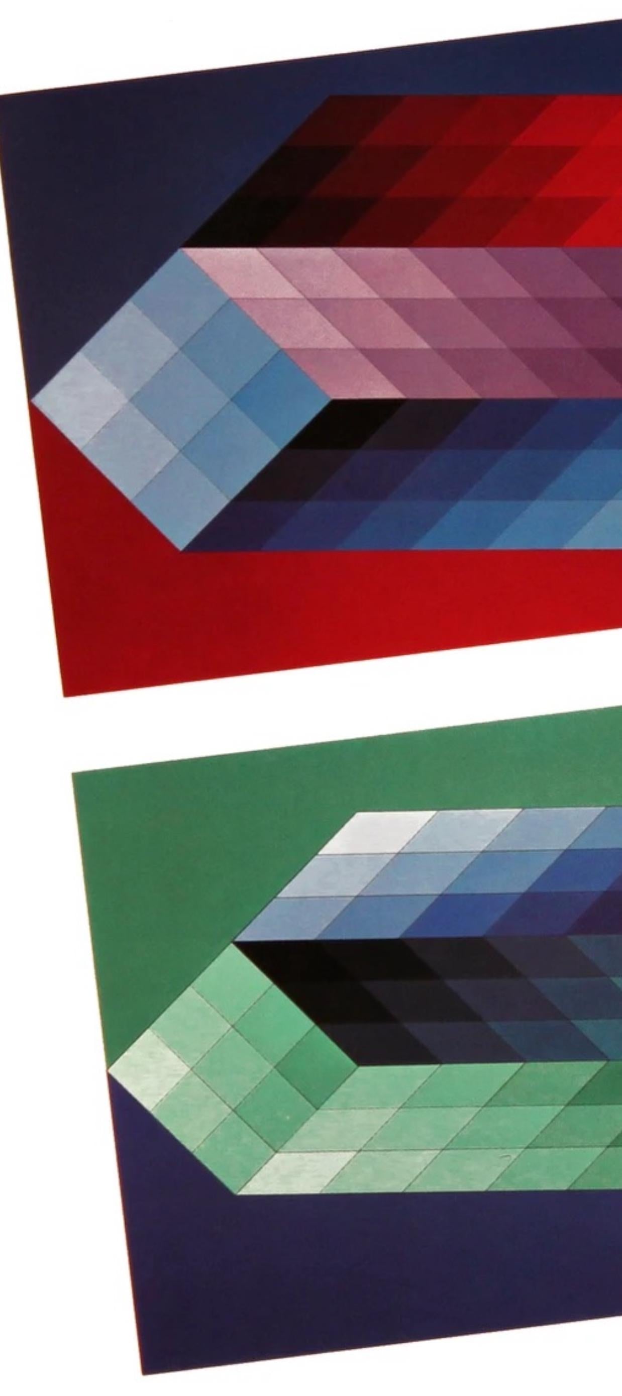 Victor Vasarely, Composition, Hommage à Hexagone, Limited Edition Héliogravure