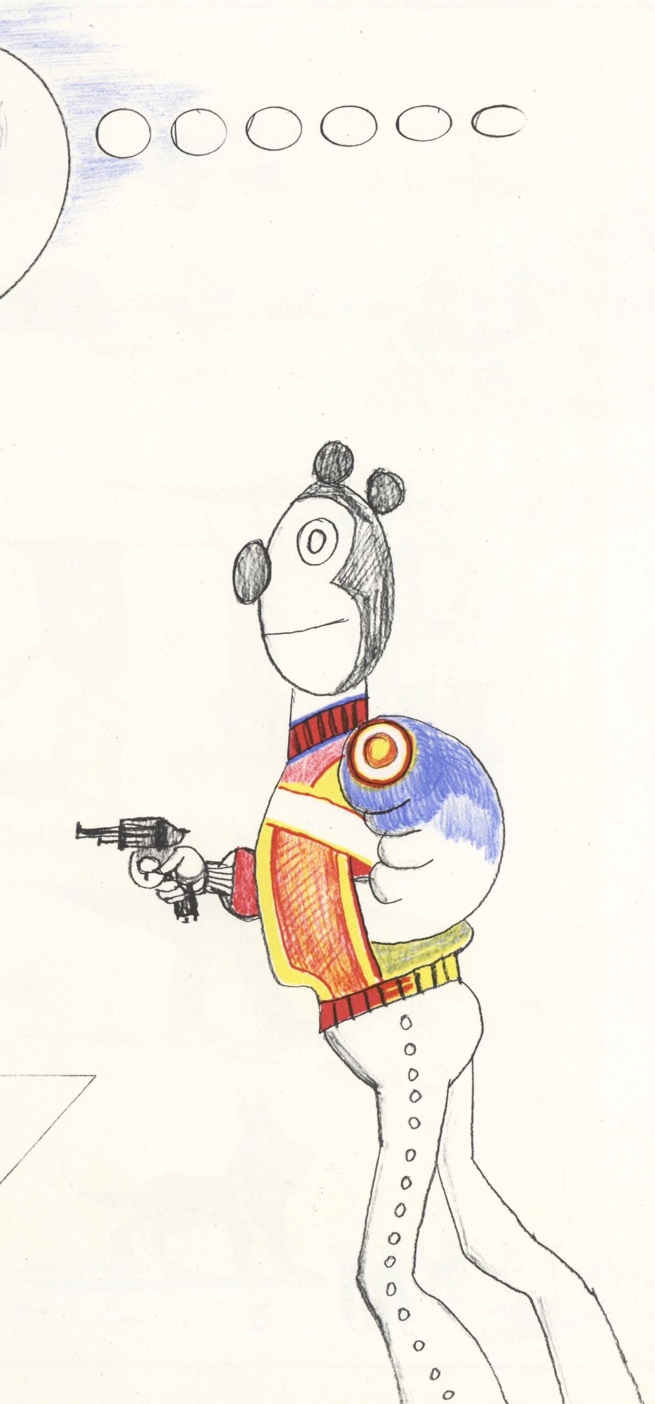 Saul Steinberg, Composition, Derrière le miroir, Limited Edition Lithograph
