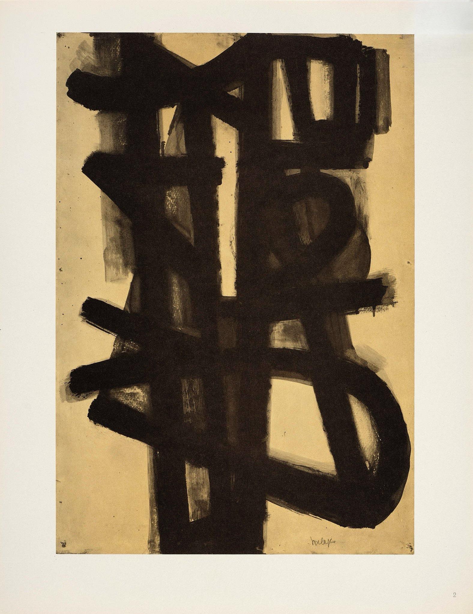 Pierre Soulages, Composition, Pierre Soulages, Peintres d'aujourd'hui, Limited Edition Lithograph