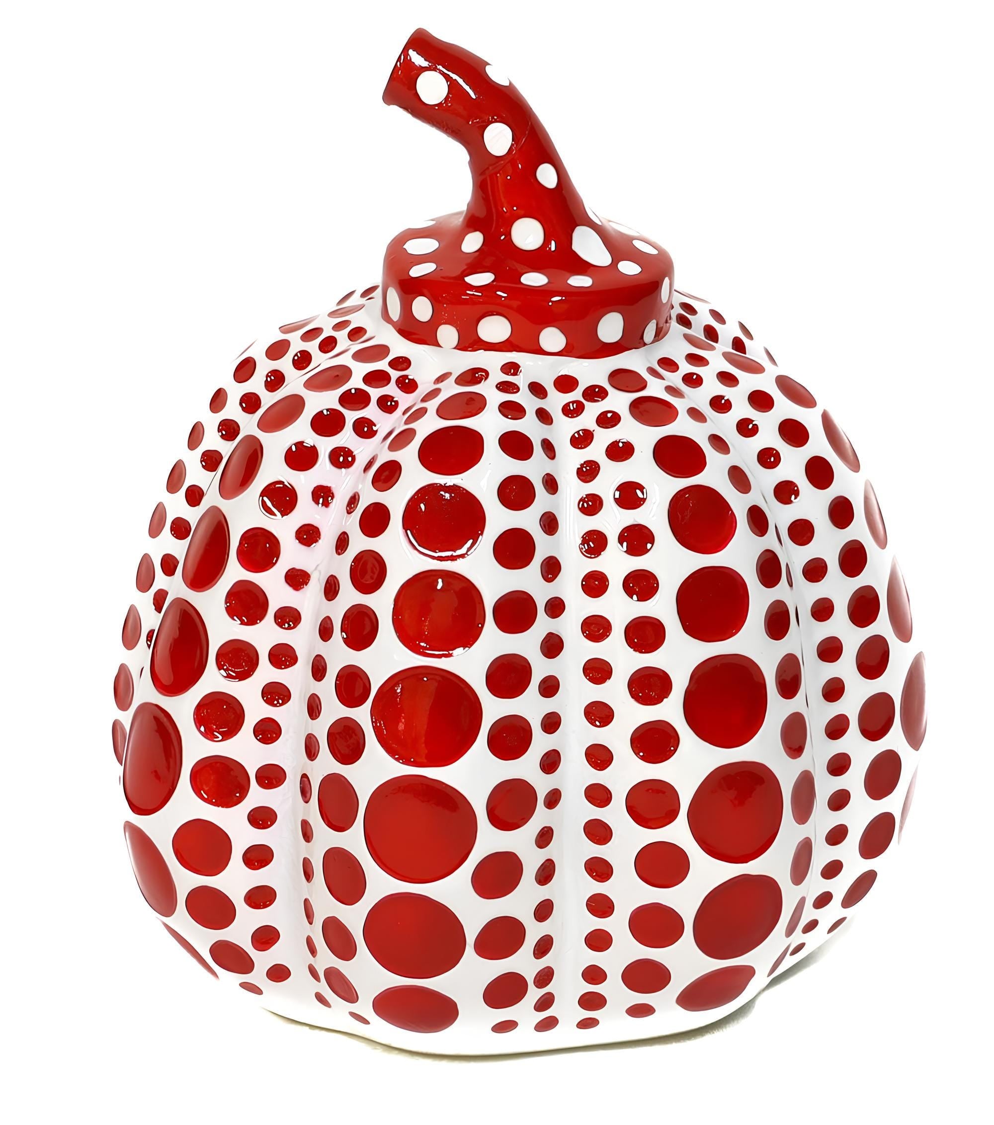 Yayoi Kusama 草間 彌生, Pumpkins, Yellow/Black, Red/White (Two Sculptures) Limited Edition Cast Resin Sculptures