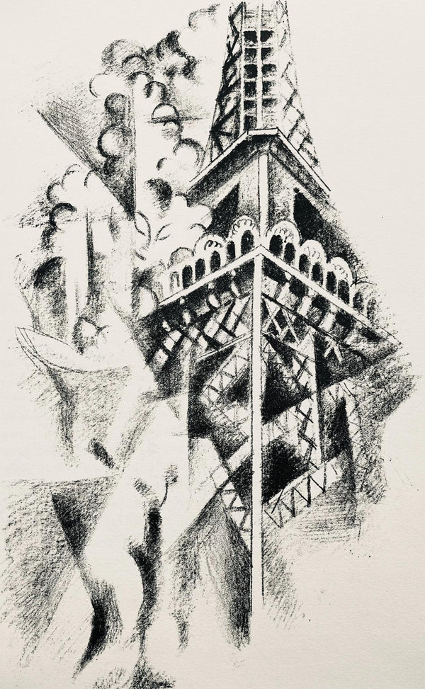Robert Delaunay, La Tour et la femme (Habasque 720-728), Allo! Paris!, Limited Edition Lithograph