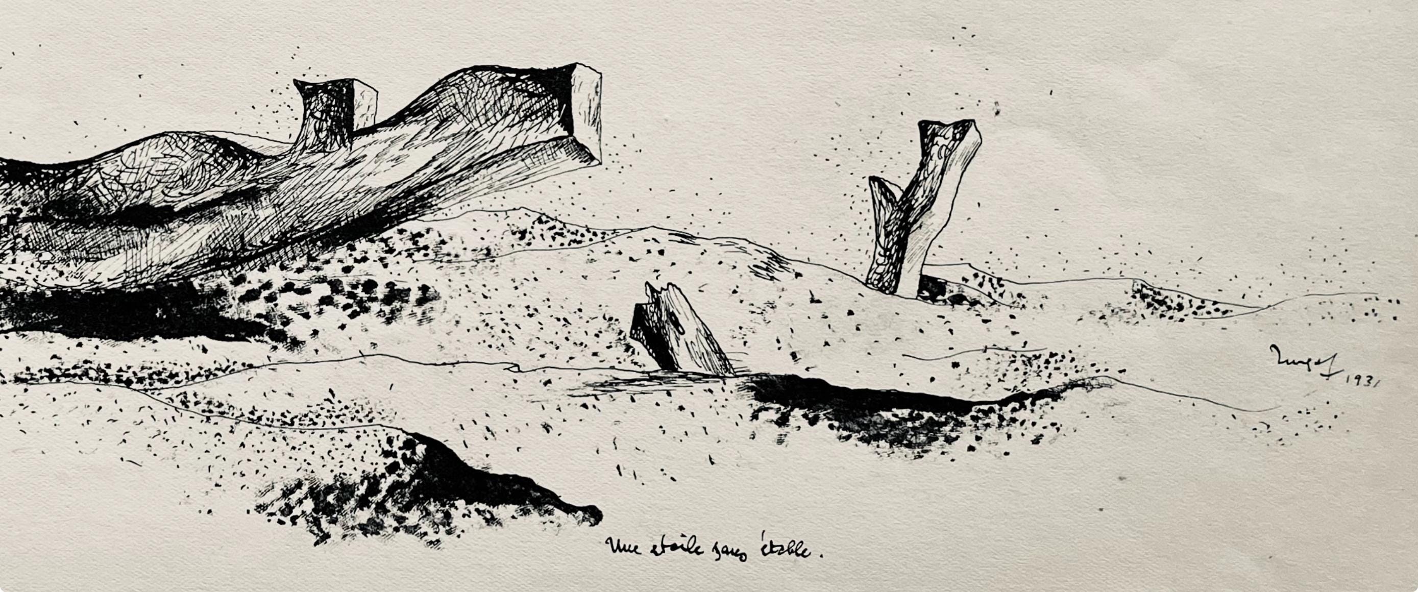 Jean Lurçat, une étoile sans étable, huit dessins à la plume, Limited Edition Lithograph