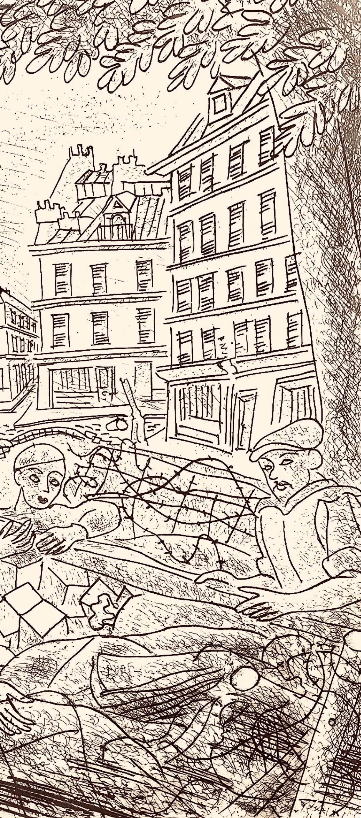 Louis Touchagues, Composition, Jours de gloire, Histoire de la libération de Paris, Limited Edition Etching