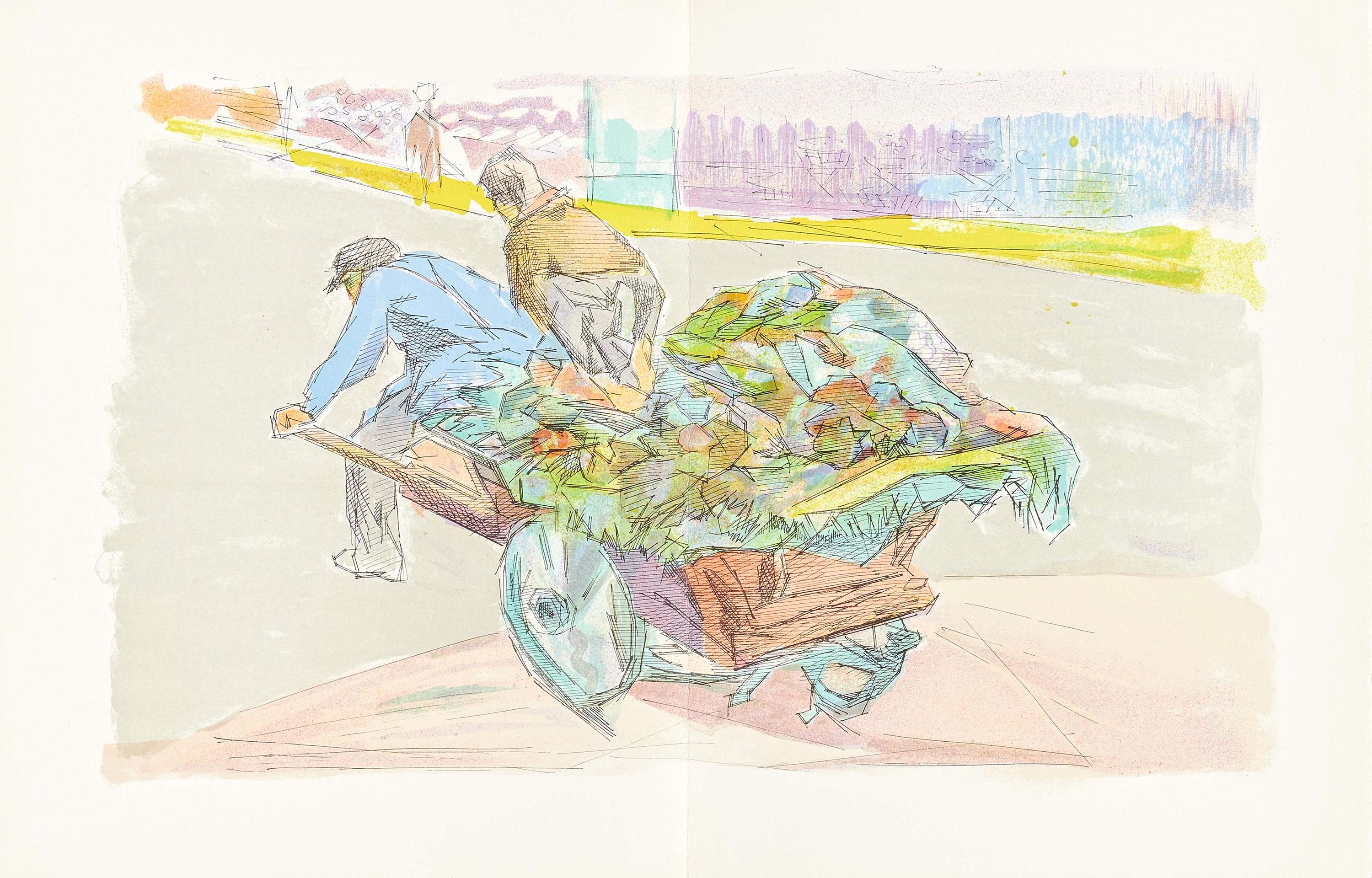 Jacques Villon, Marchands Quatres Saisons, Regards sur Paris, Limited Edition Lithograph