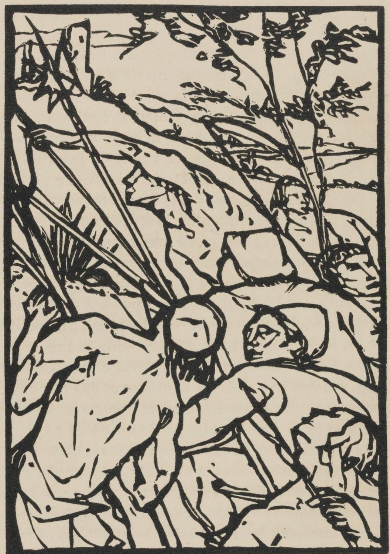 Émile Bernard, Composition (Morane, No. 100), Les Petites Fleurs de St. Françoise, Limited Edition Woodcut