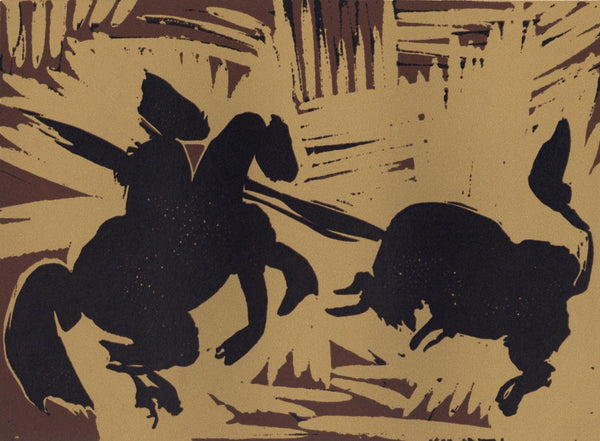 Pablo Picasso, The Goading of the Bull (Orozco 214), Grabados al linóleo, Limited Edition Linocut