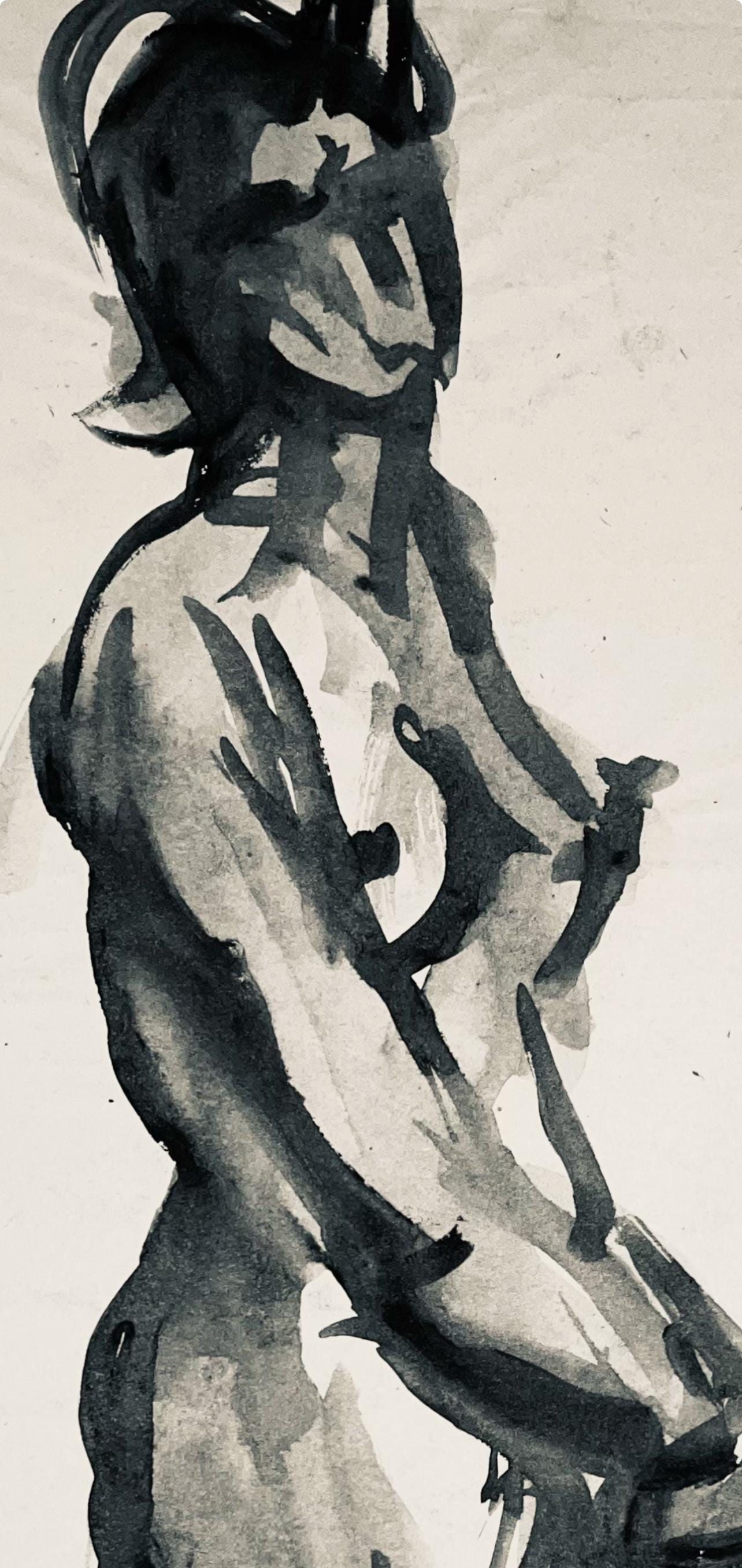 Ian Hornak, Renaissance Female Nude Figure Study, 1963, Original Drawing