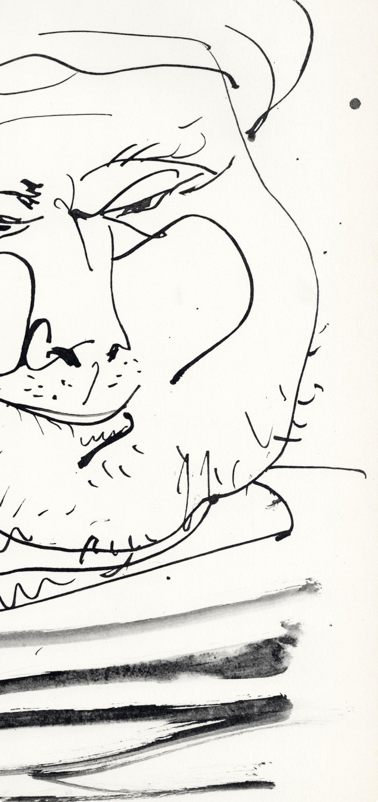 Pablo Picasso, Visage de vieux marin (Cramer No. 84), 40 dessins de Picasso en marge du Buffon, Limited Edition Lithograph