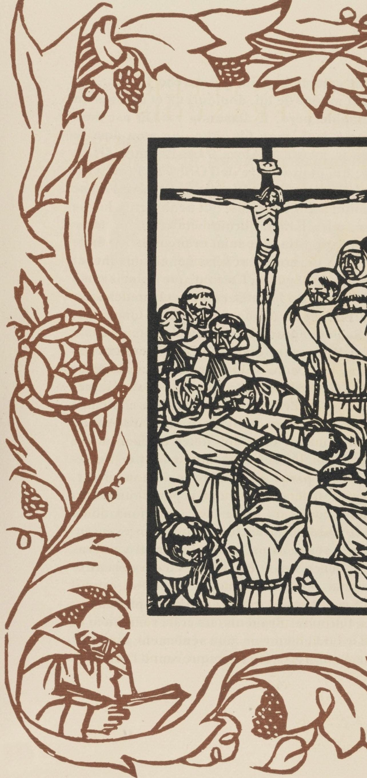 Émile Bernard, Composition (Morane, No. 100), Les Petites Fleurs de St. Françoise, Limited Edition Woodcut