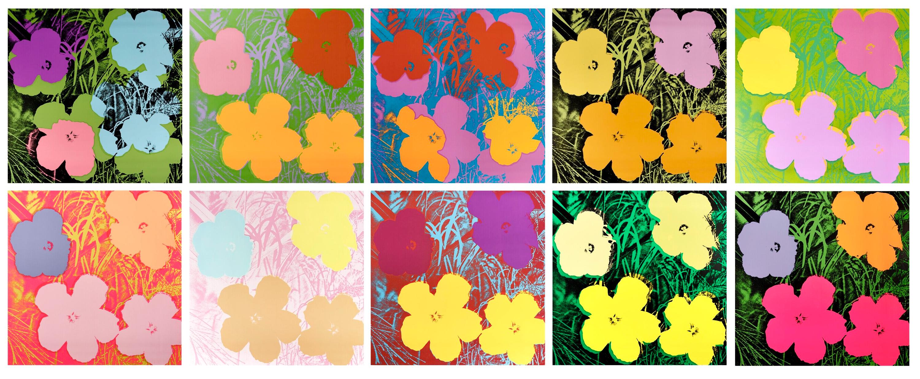 Andy Warhol, Flowers, Suite of Ten, Official Edition, Sunday B. Morning, Silkscreens