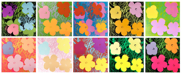 Andy Warhol, Flowers, Suite of Ten, Official Edition, Sunday B. Morning, Silkscreens