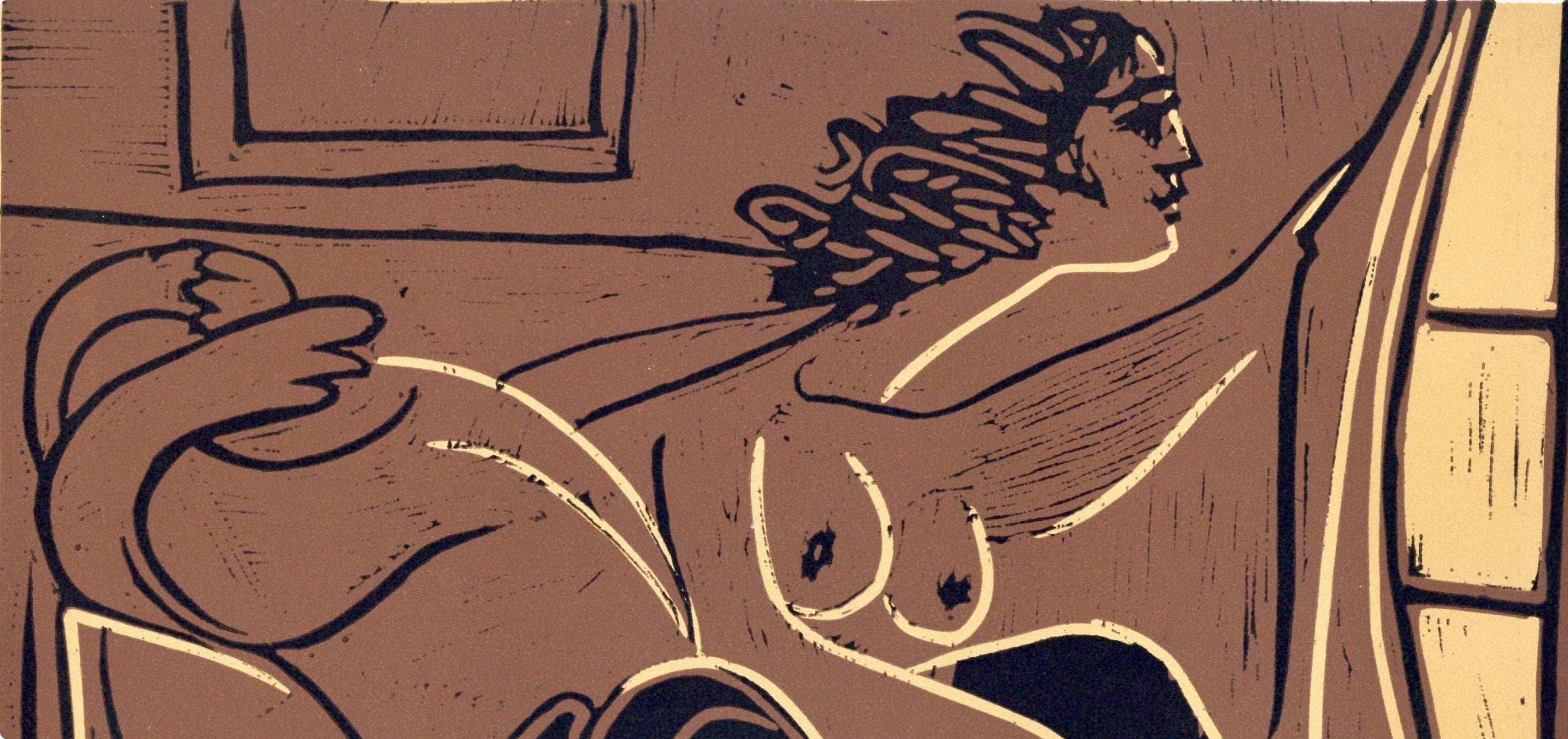 Pablo Picasso, Two Waking Women (Orozco 214), Grabados al linóleo, Limited Edition Linocut