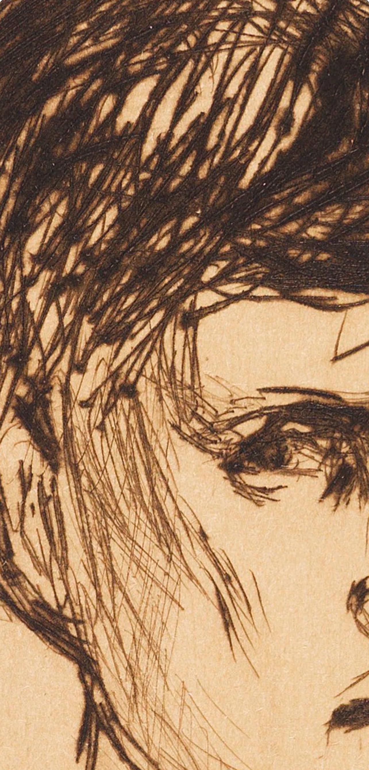 Edvard Munch, Kvinnehode (Schiefler 259; Woll 288), Limited Edition Etching