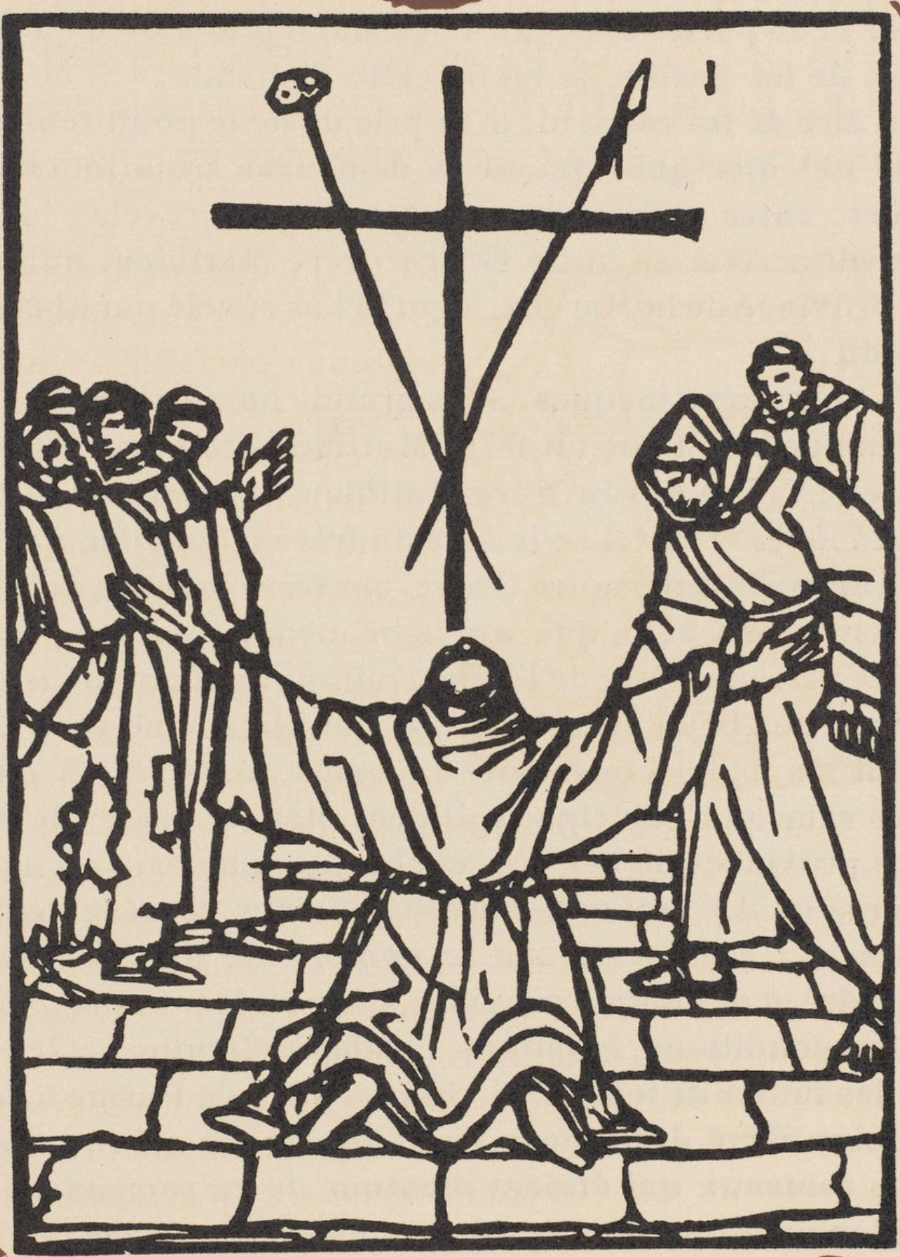 Émile Bernard, Composition (Morane, No. 100), Les Petites Fleurs de St. Françoise, Limited Edition Woodcut