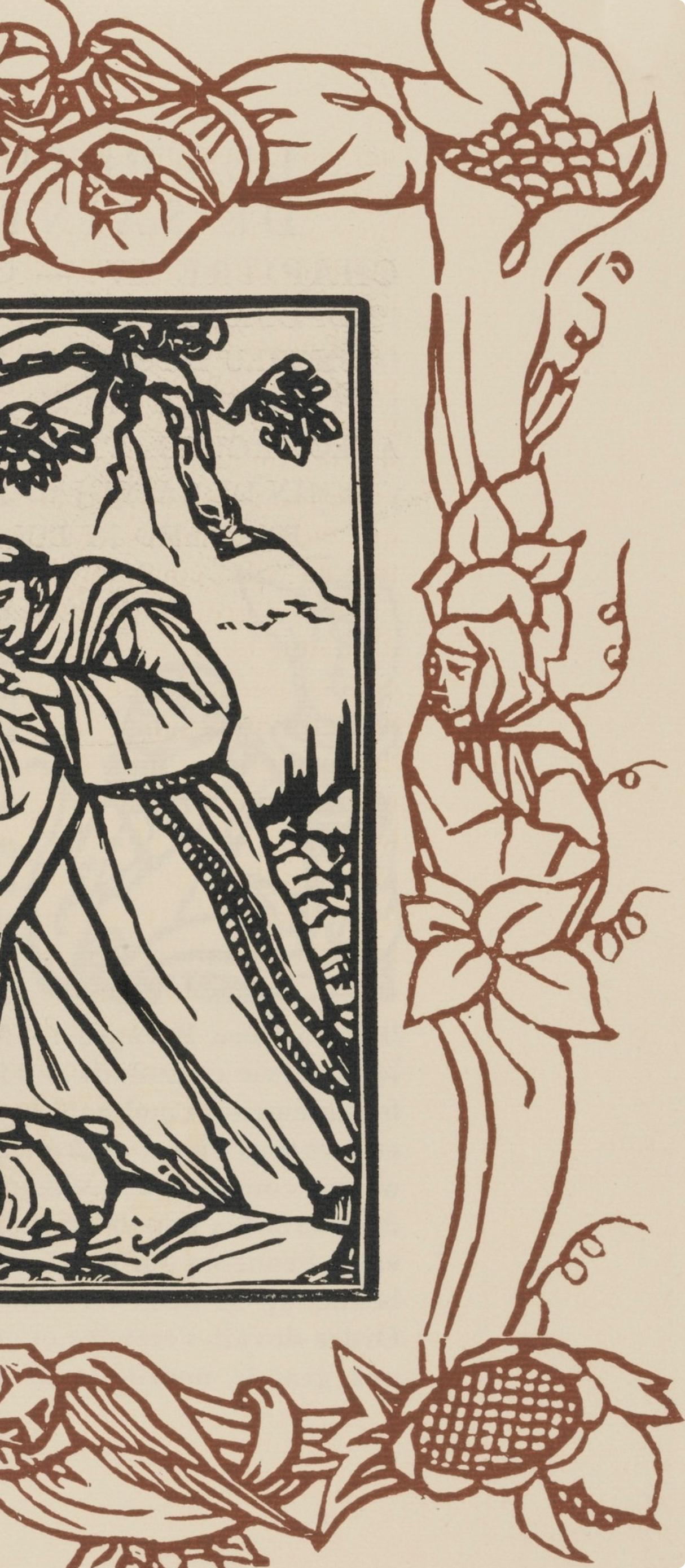 Émile Bernard, Composition (Morane, No. 100), Les Petites Fleurs de St. Françoise, Limited Edition Woodcut