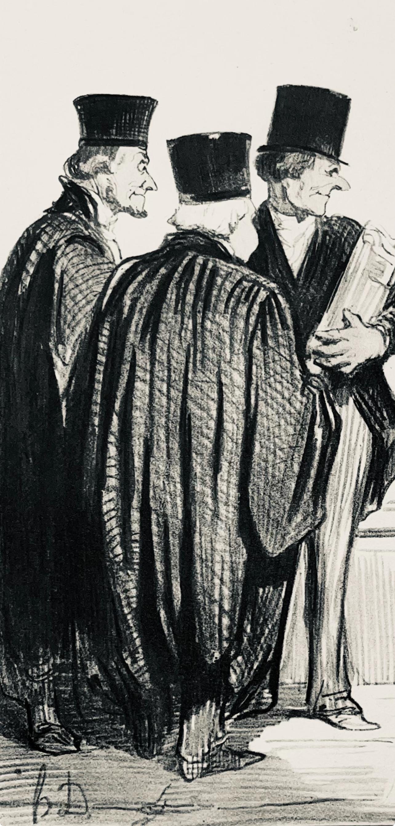 Honoré Daumier, Composition, Honoré Daumier, Law and Justice, Limited Edition Lithograph