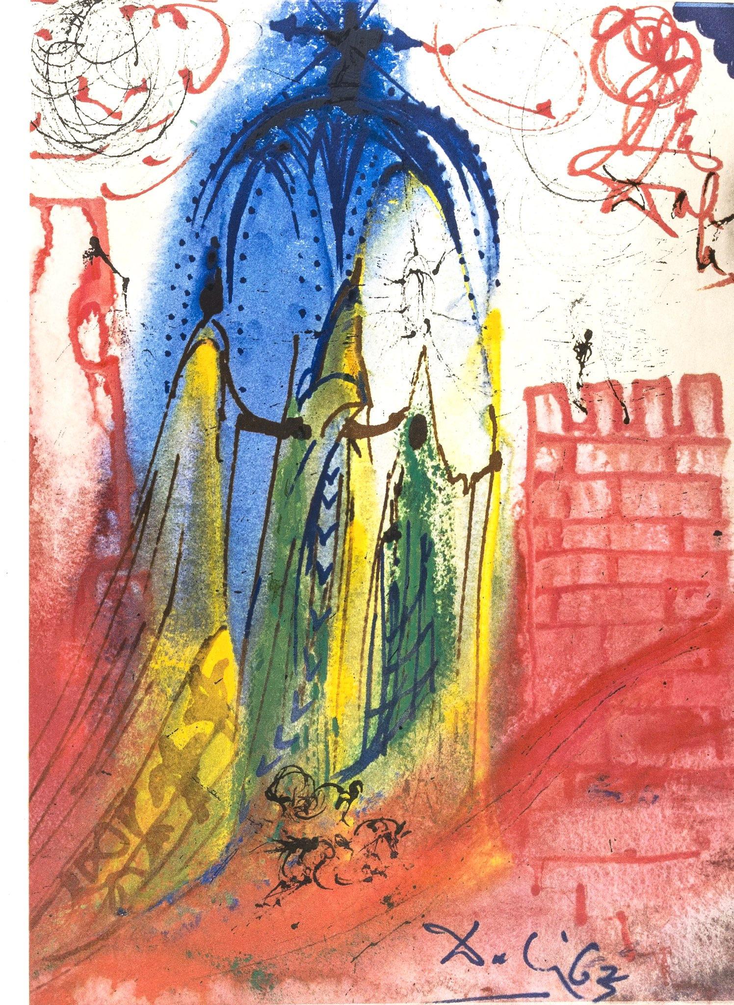 Salvador Dali, Composition (Michler/Löpsinger 1601), Romeo e Giulietta, Limited Edition Lithograph and Silkscreen
