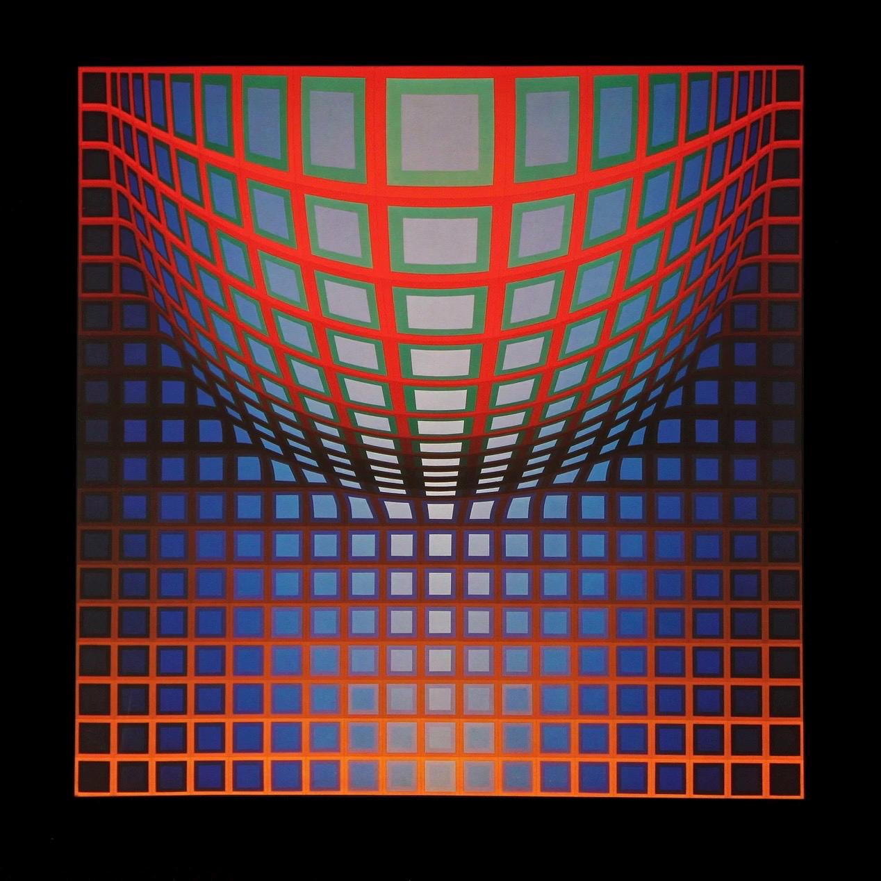 Victor Vasarely, Composition, Damier, Limited Edition Héliogravure