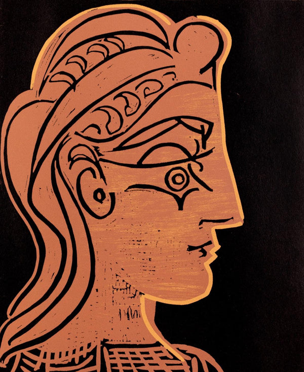 Pablo Picasso, Head of a Woman in Profile (Orozco 214), Grabados al linóleo, Limited Edition Linocut