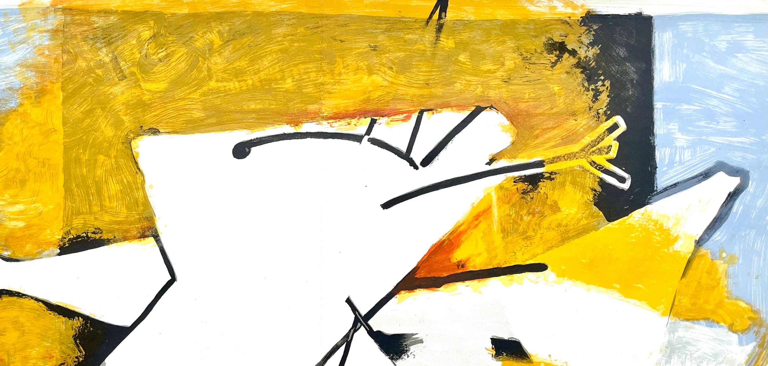 Georges Braque, L'oiseau jaune (Maeght 1031), Derrière le miroir, Limited Edition Lithograph