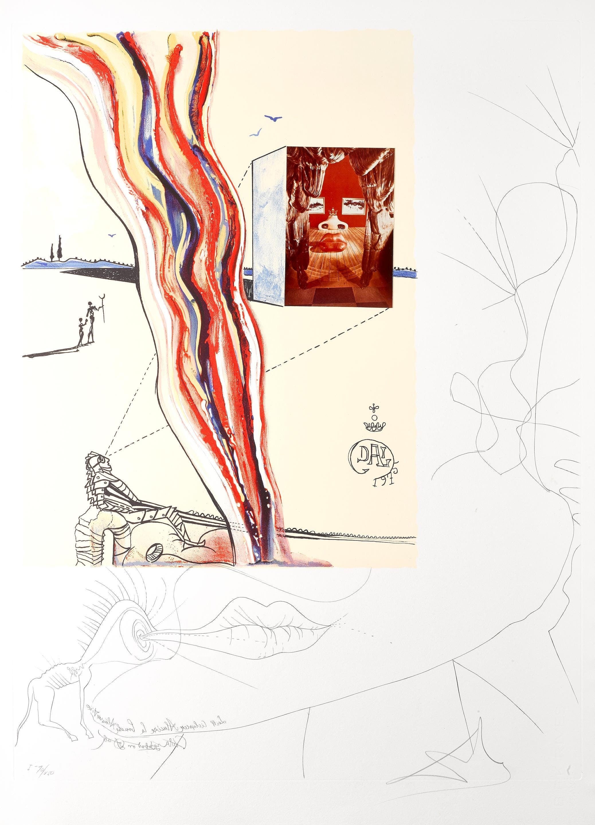 Salvador Dalí, Télévision liquide et gazeuse (M/L 822-831; Field 75-13), Imaginations et Objets du Futur, Limited Edition Lithograph