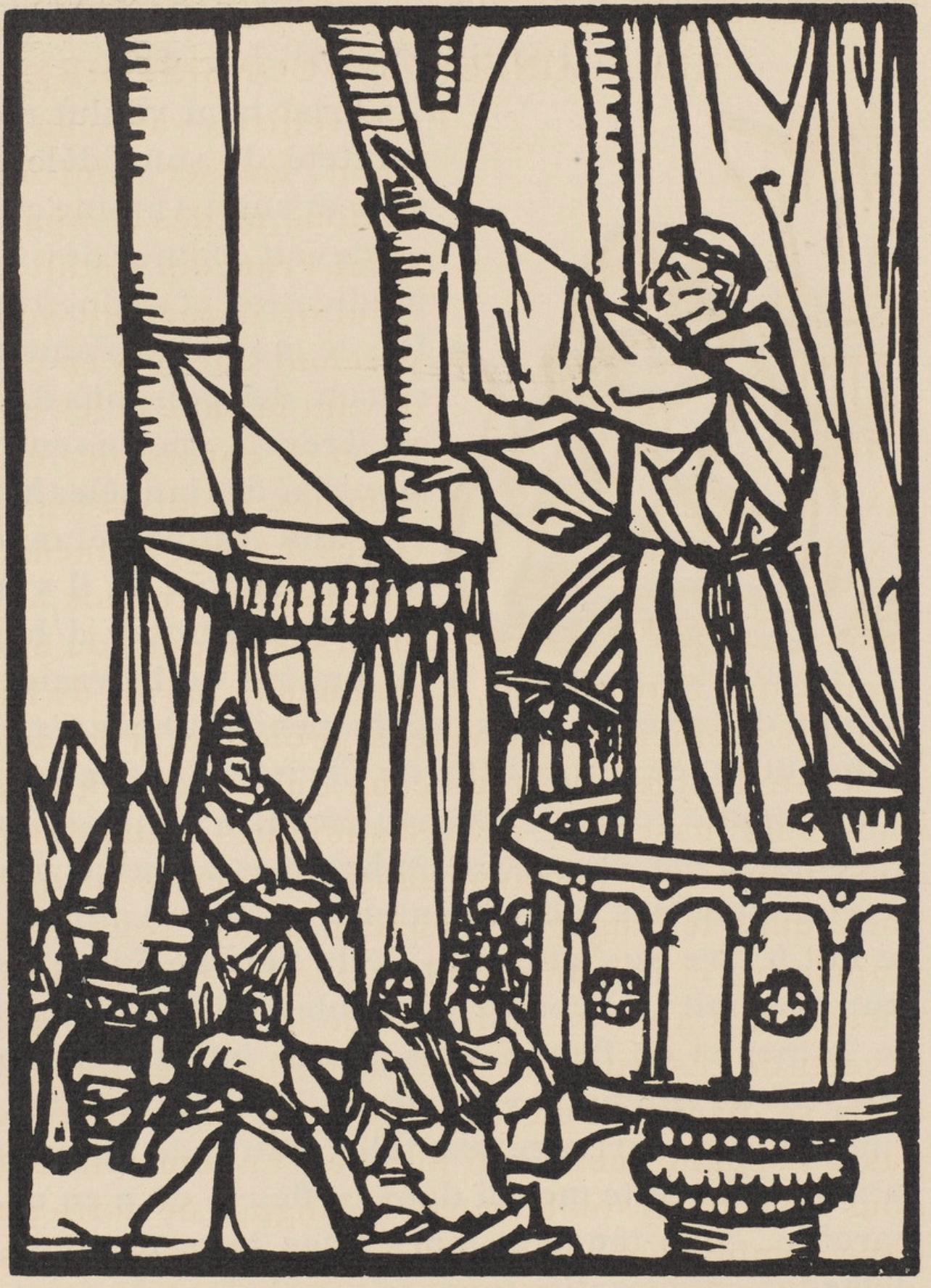 Émile Bernard, Composition (Morane, No. 100), Les Petites Fleurs de St. Françoise, Limited Edition Woodcut