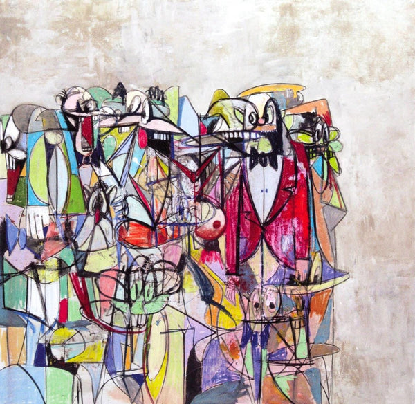George Condo, Compression IV, Drawing Paintings, Limited Edition Four Color Process Print