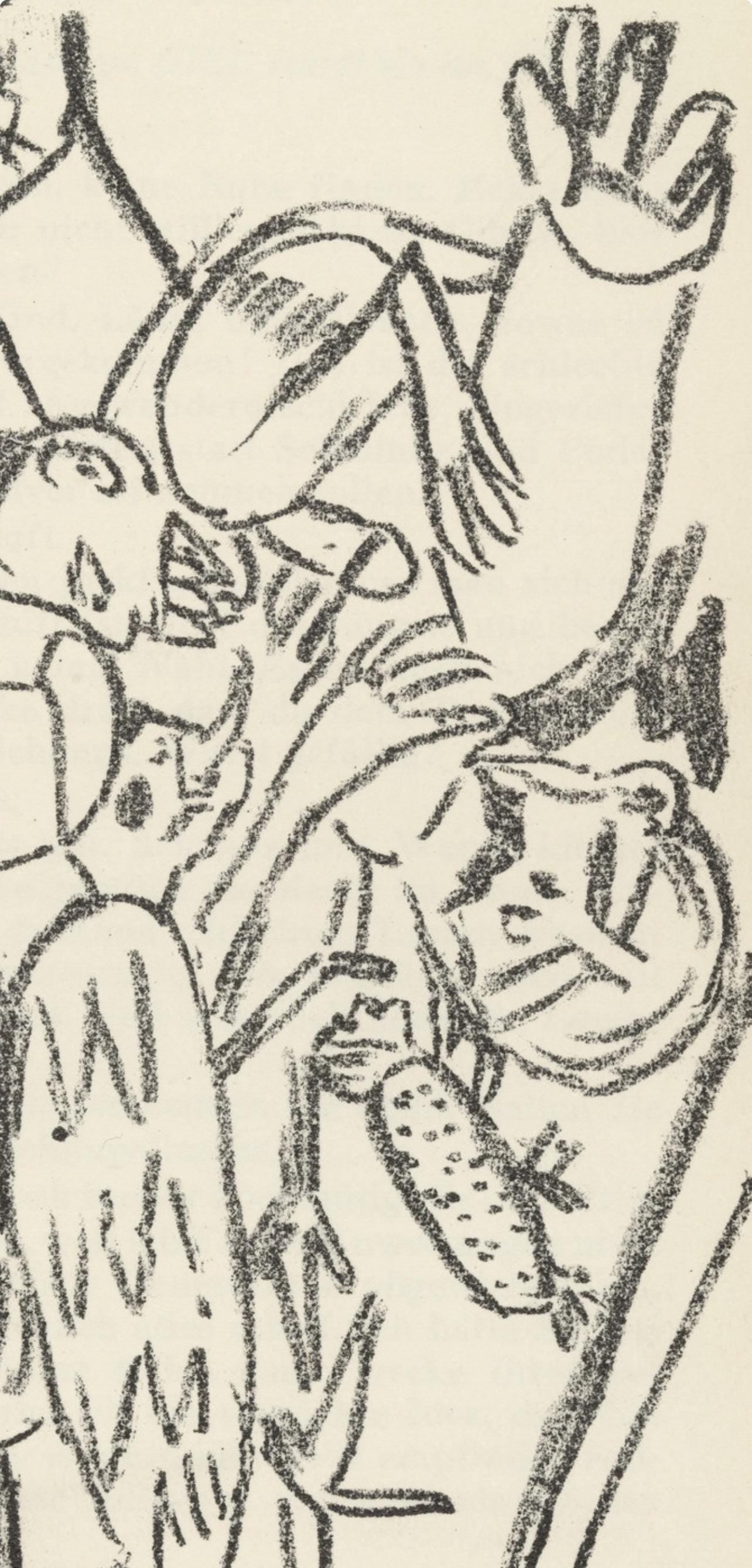 Max Beckmann, Composition (Gallwitz 286; Hofmaier 323-329; Rifkind 150 1-7), Der Mensch ist kein Haustier, Limited Edition Lithograph