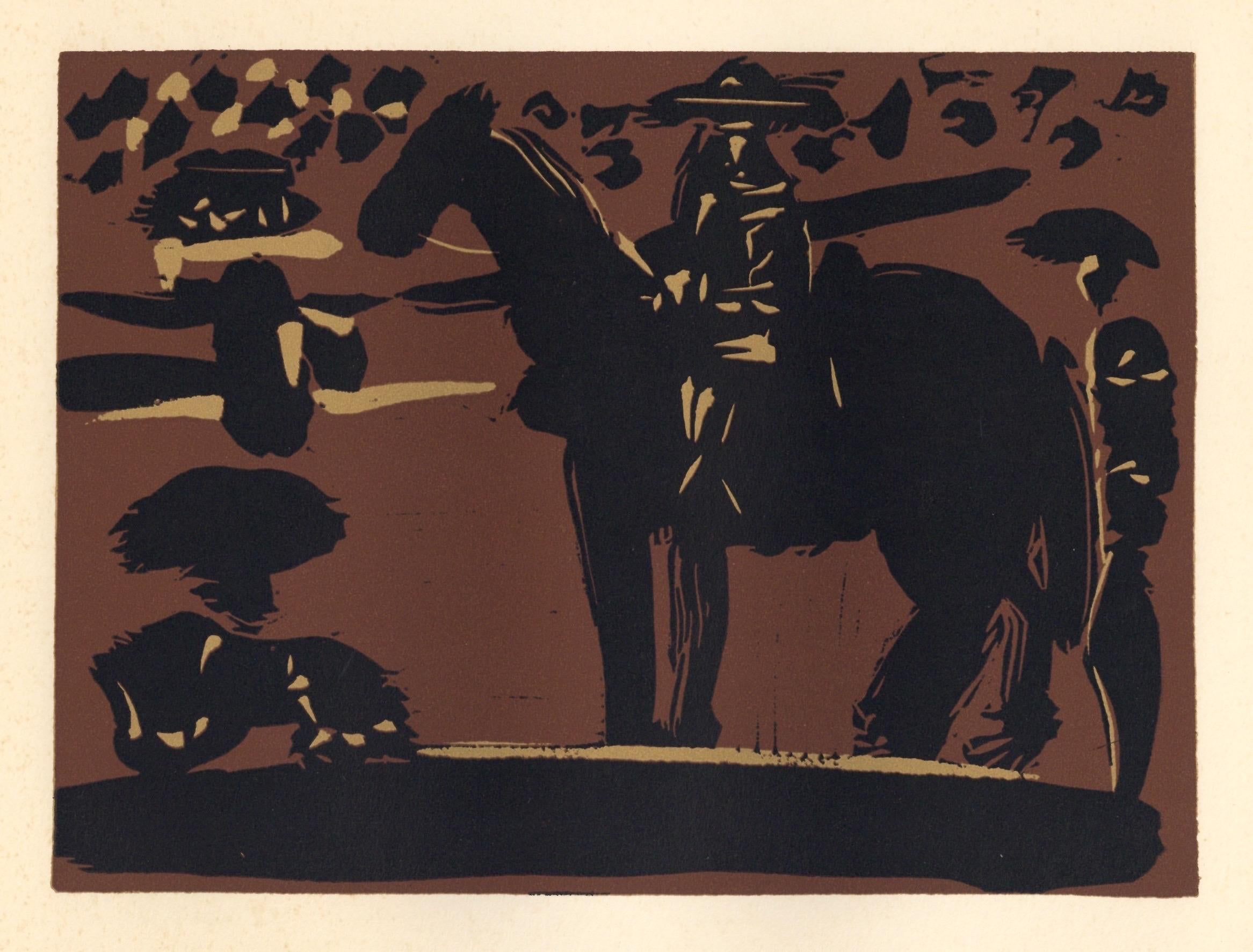 Pablo Picasso, Mounted Picador (Orozco 214), Grabados al linóleo, Limited Edition Linocut