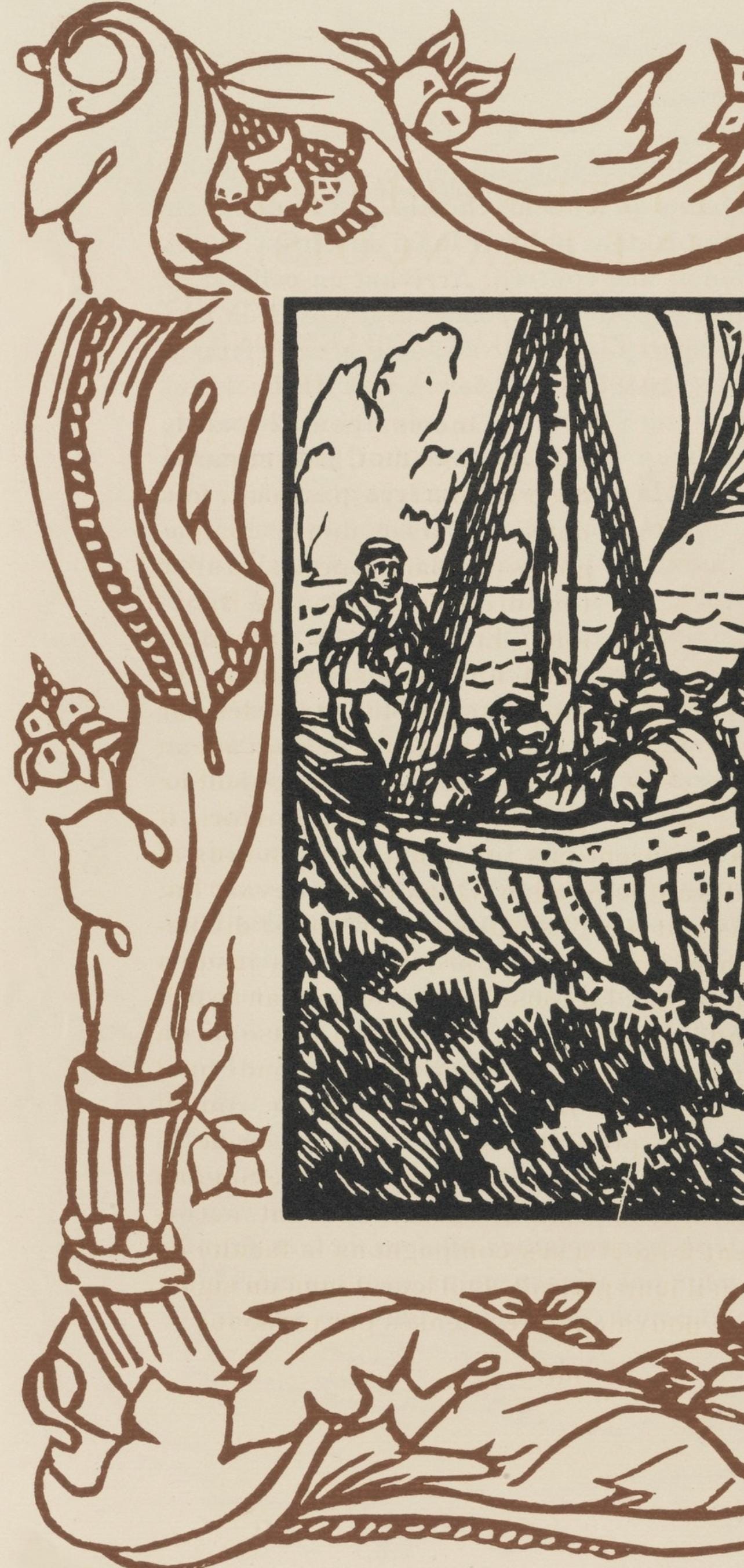 Émile Bernard, Composition (Morane, No. 100), Les Petites Fleurs de St. Françoise, Limited Edition Woodcut