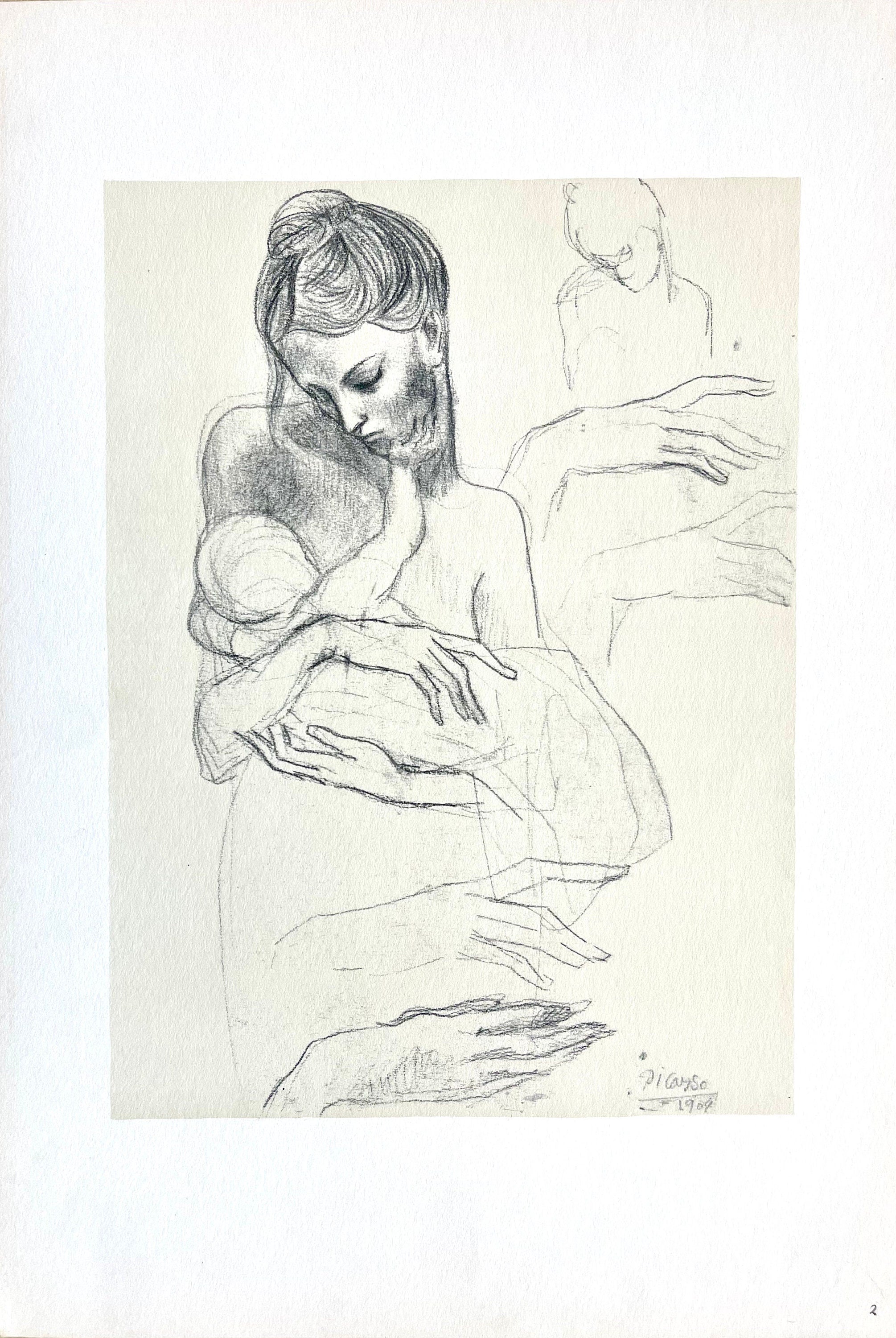 Pablo Picasso, Mother and Child (Orozco 95), Picasso: Fifteen Drawings, Limited Edition Lithograph