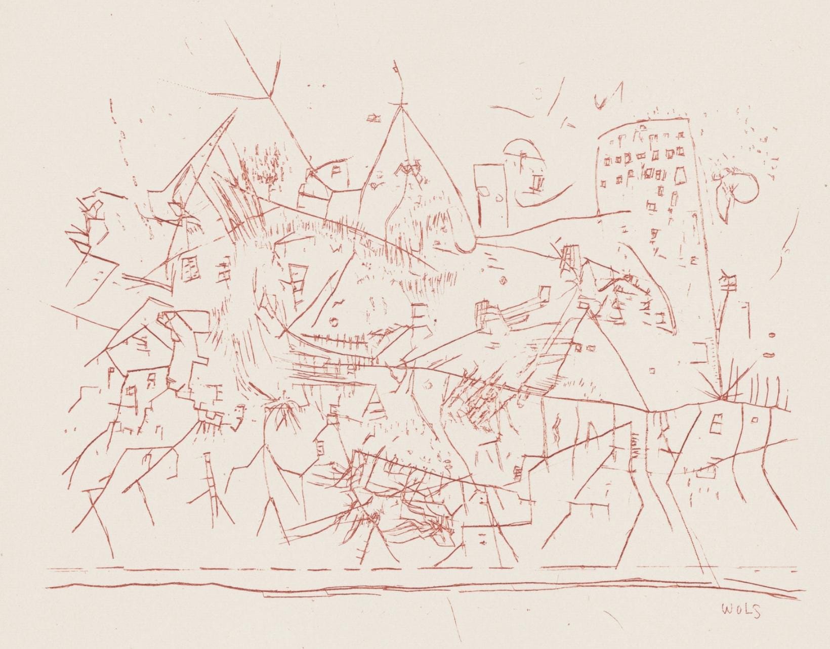 Wols, Composition, Feuilles éparses, Limited Edition Etching