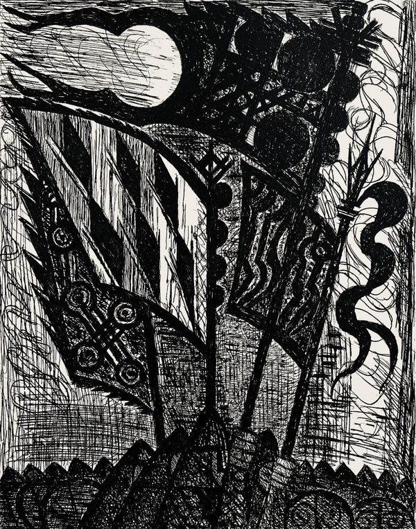 Marcel Gromaire, Étendards, Scène XXIV, Shakespeare, Macbeth, Eaux-fortes de Gromaire, Limited Edition Etching