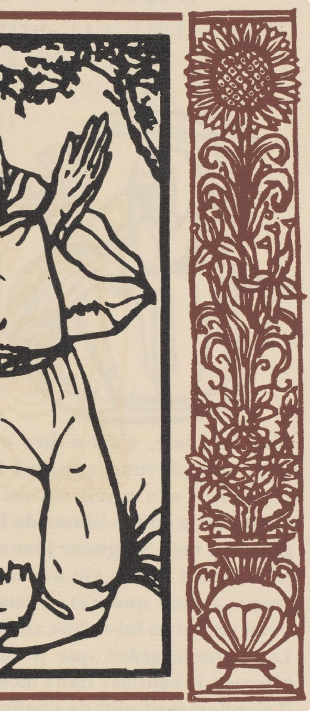 Émile Bernard, Composition (Morane, No. 100), Les Petites Fleurs de St. Françoise, Limited Edition Woodcut