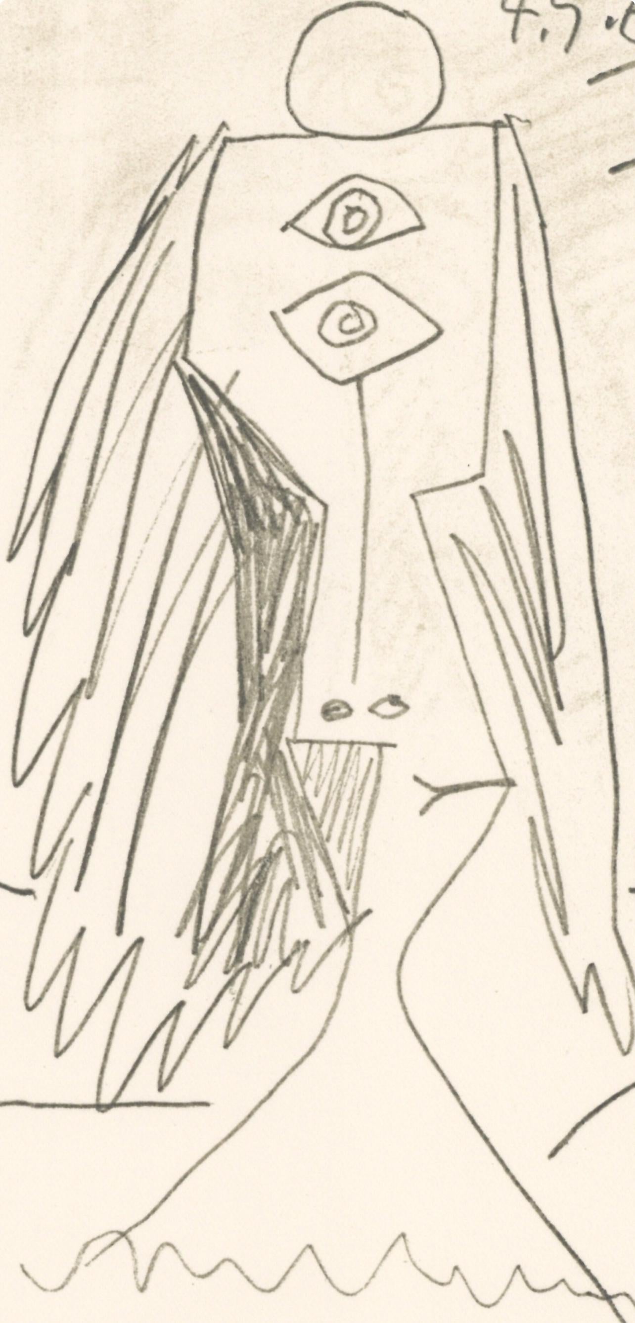 Pablo Picasso, Composition, Le Goût du Bonheur (Cramer 148; Bloch 2013), Limited Edition Mixed Media Lithograph