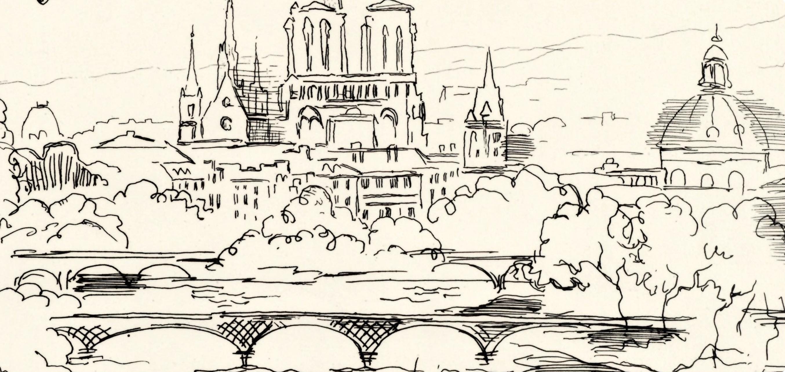 Paul-Élie Gernez, Seine, berceau de Paris, A La gloire à Paris, Limited Edition Etching