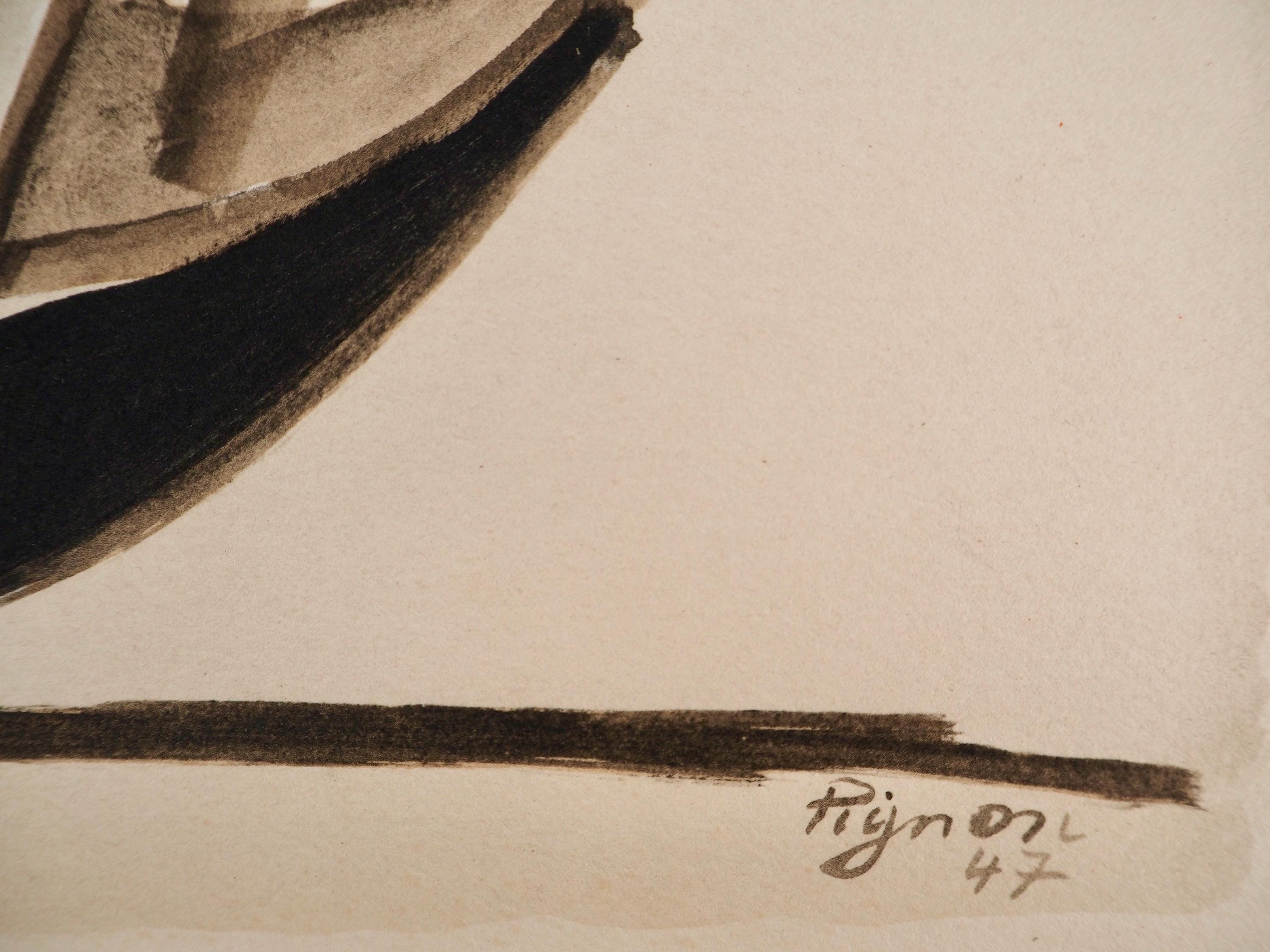 Édouard Pignon, Composition, Arbres et Voiles, Limited Edition Lithograph