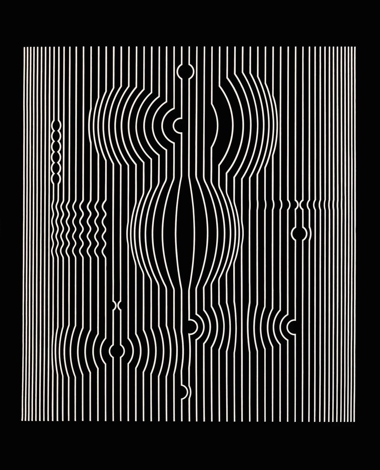 Victor Vasarely, Composition, Ondulatoires, Limited Edition Héliogravure