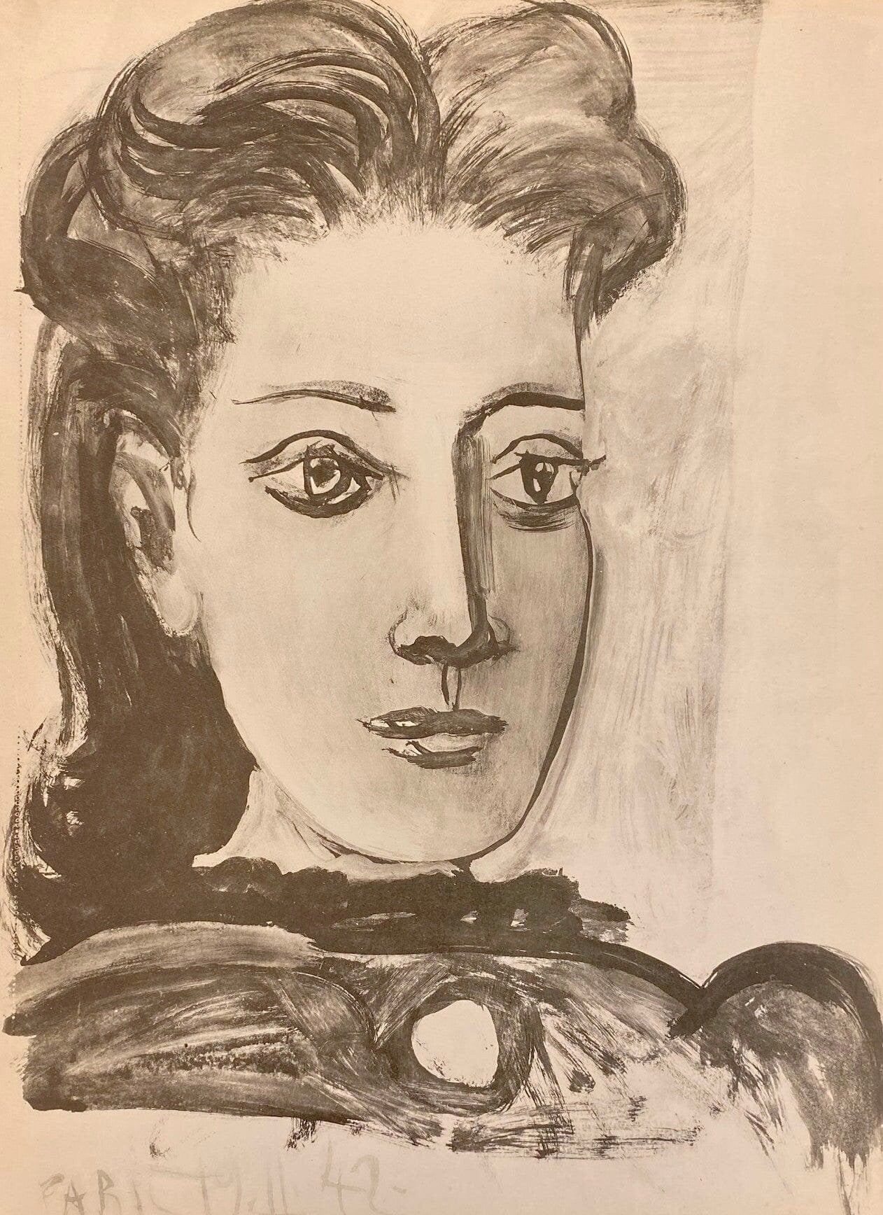 Pablo Picasso, Composition, Carnet de dessins de Picasso, Cahiers d’Art, Limited Edition Lithograph