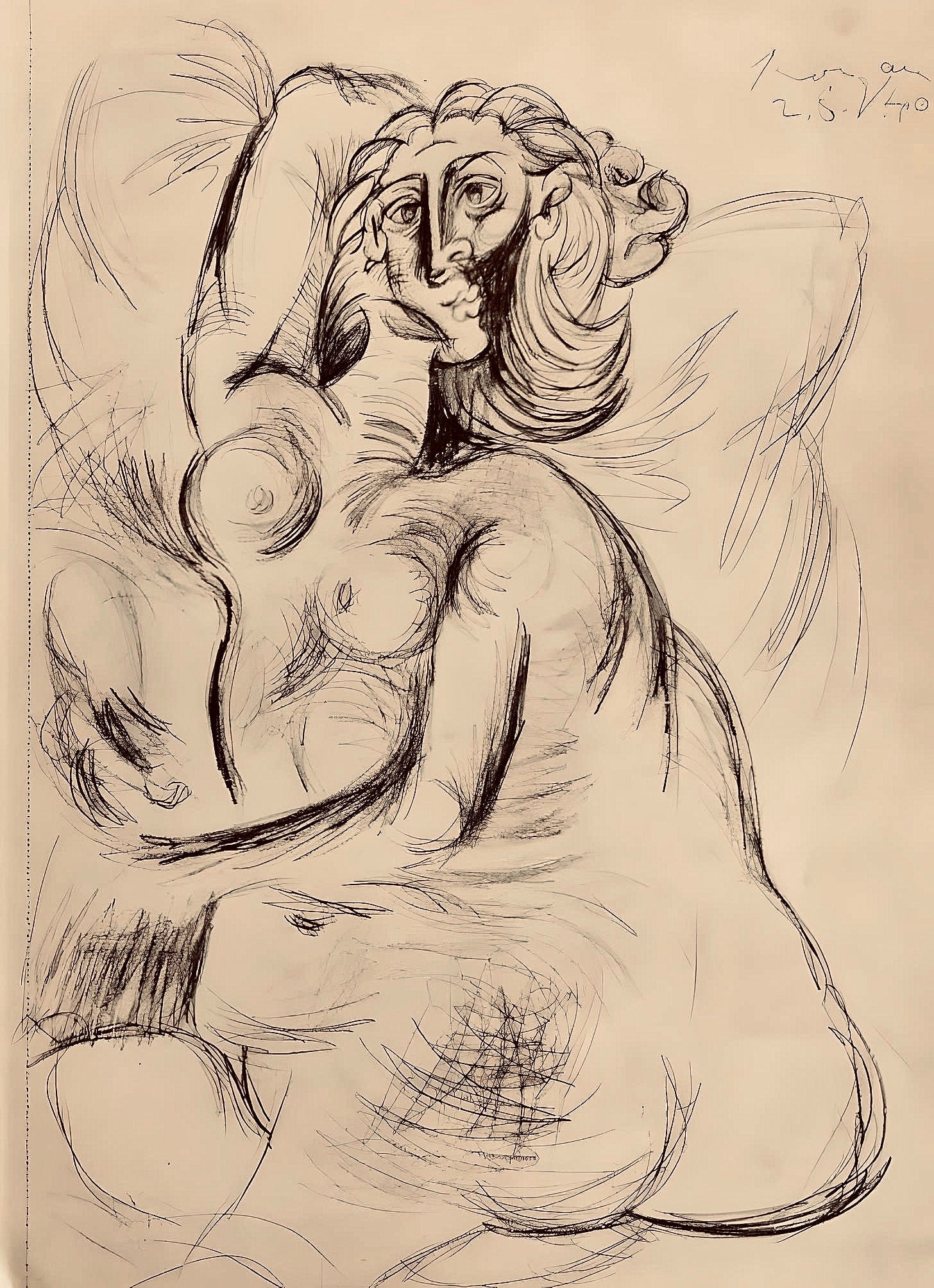 Pablo Picasso, Composition, Carnet de dessins de Picasso, Cahiers d’Art, Limited Edition Lithograph