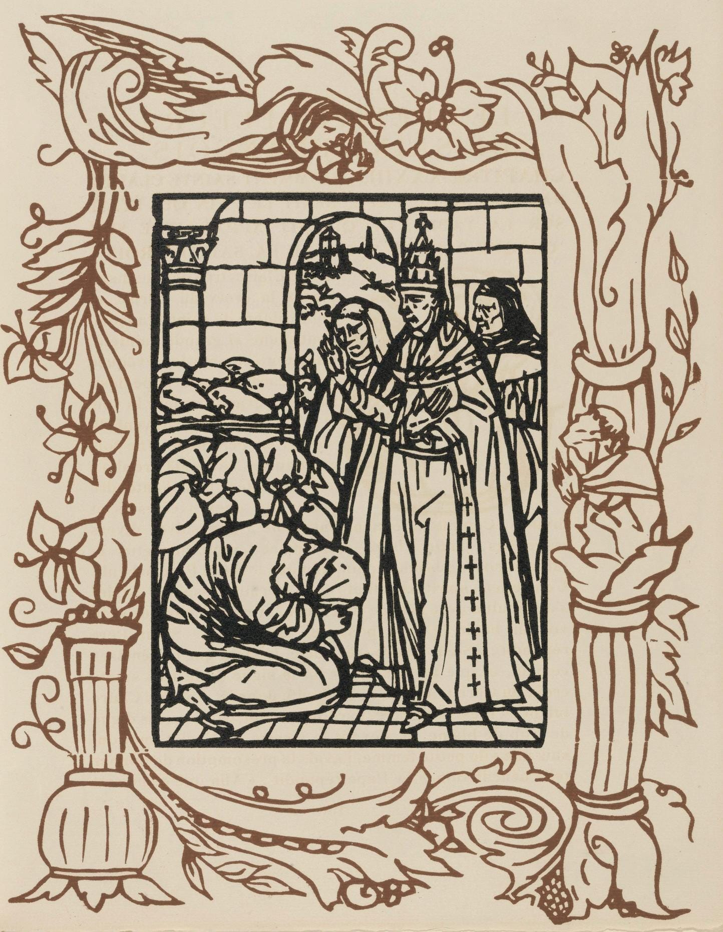 Émile Bernard, Composition (Morane, No. 100), Les Petites Fleurs de St. Françoise, Limited Edition Woodcut