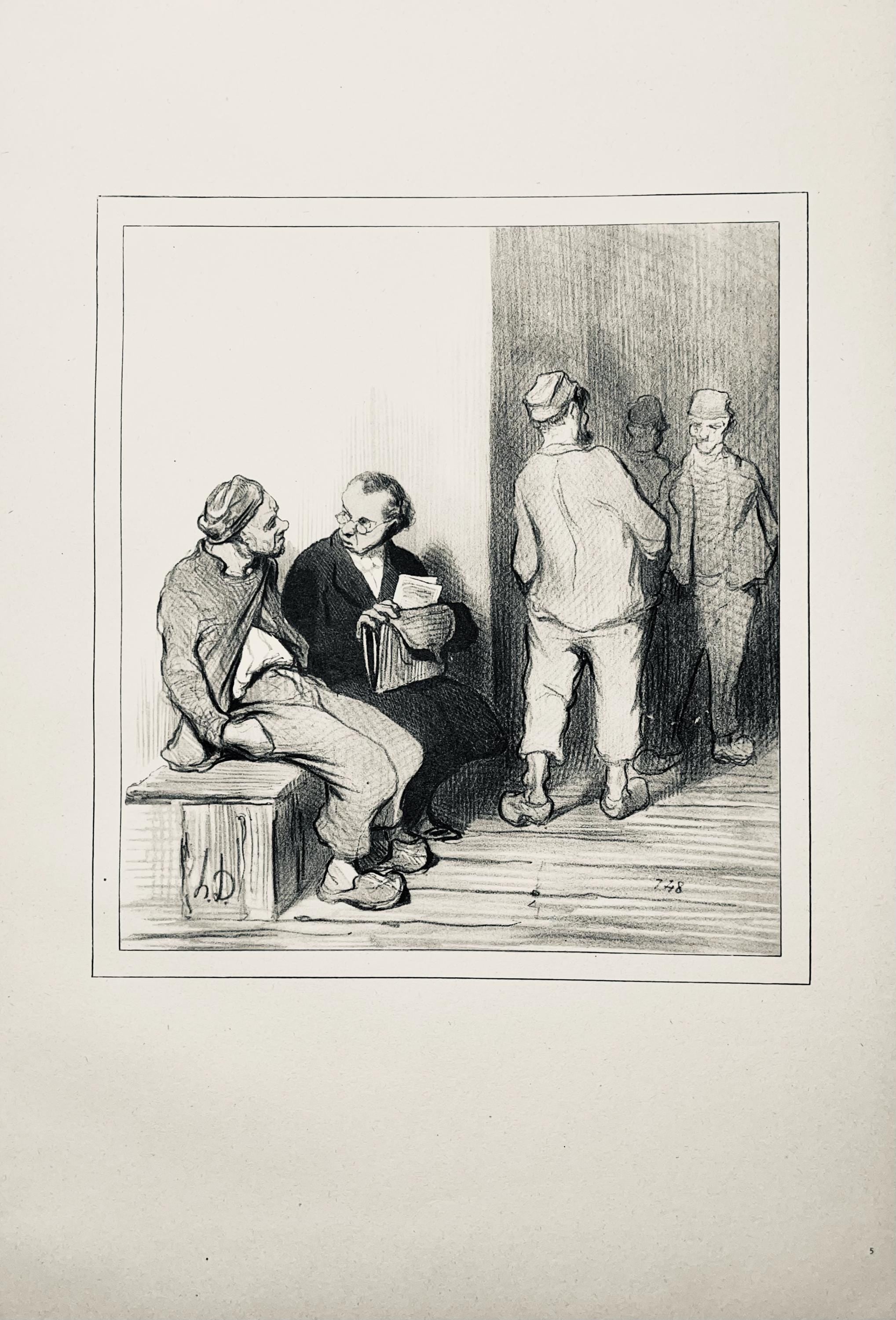 Honoré Daumier, Composition, Honoré Daumier, Law and Justice, Limited Edition Lithograph