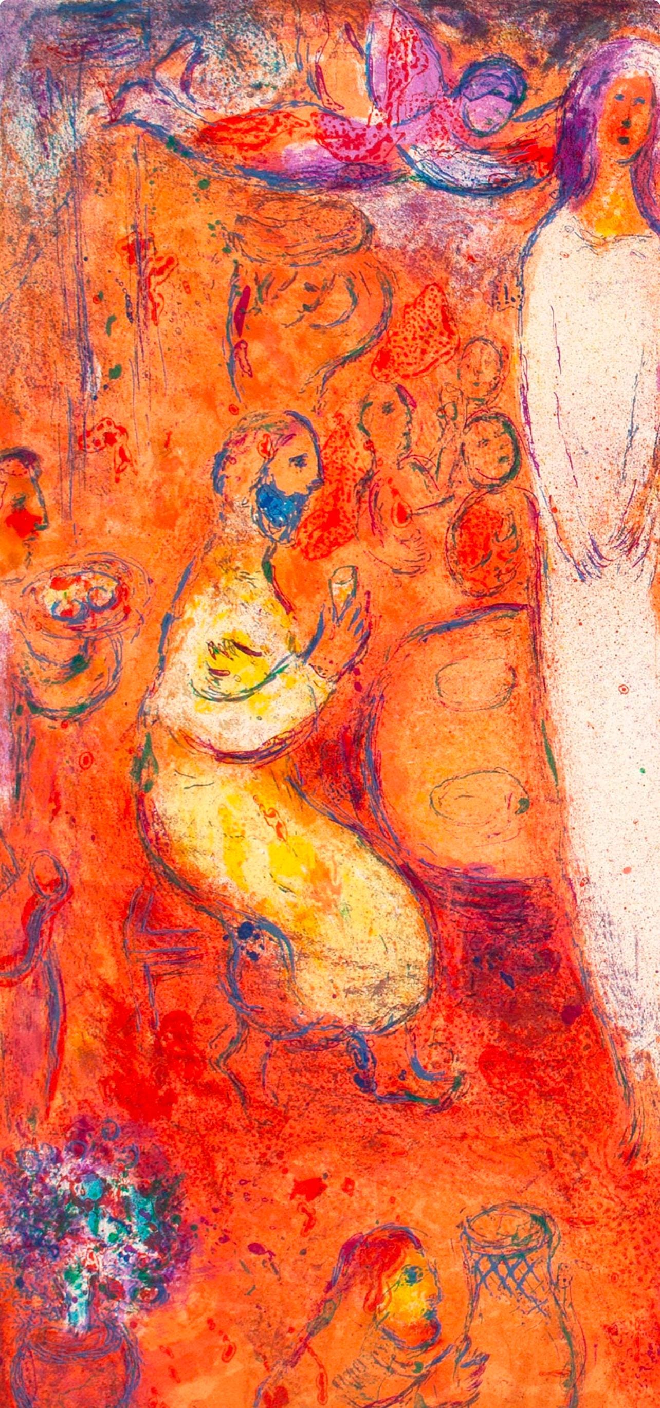 Marc Chagall, Mégaclès reconnait sa Fille pendant le Festin, Daphnis et Chloé, Limited Edition Héliogravure