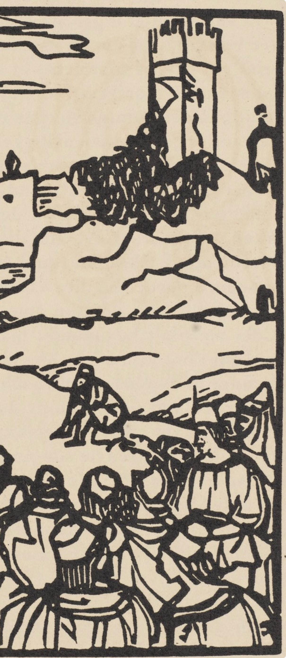 Émile Bernard, Composition (Morane, No. 100), Les Petites Fleurs de St. Françoise, Limited Edition Woodcut
