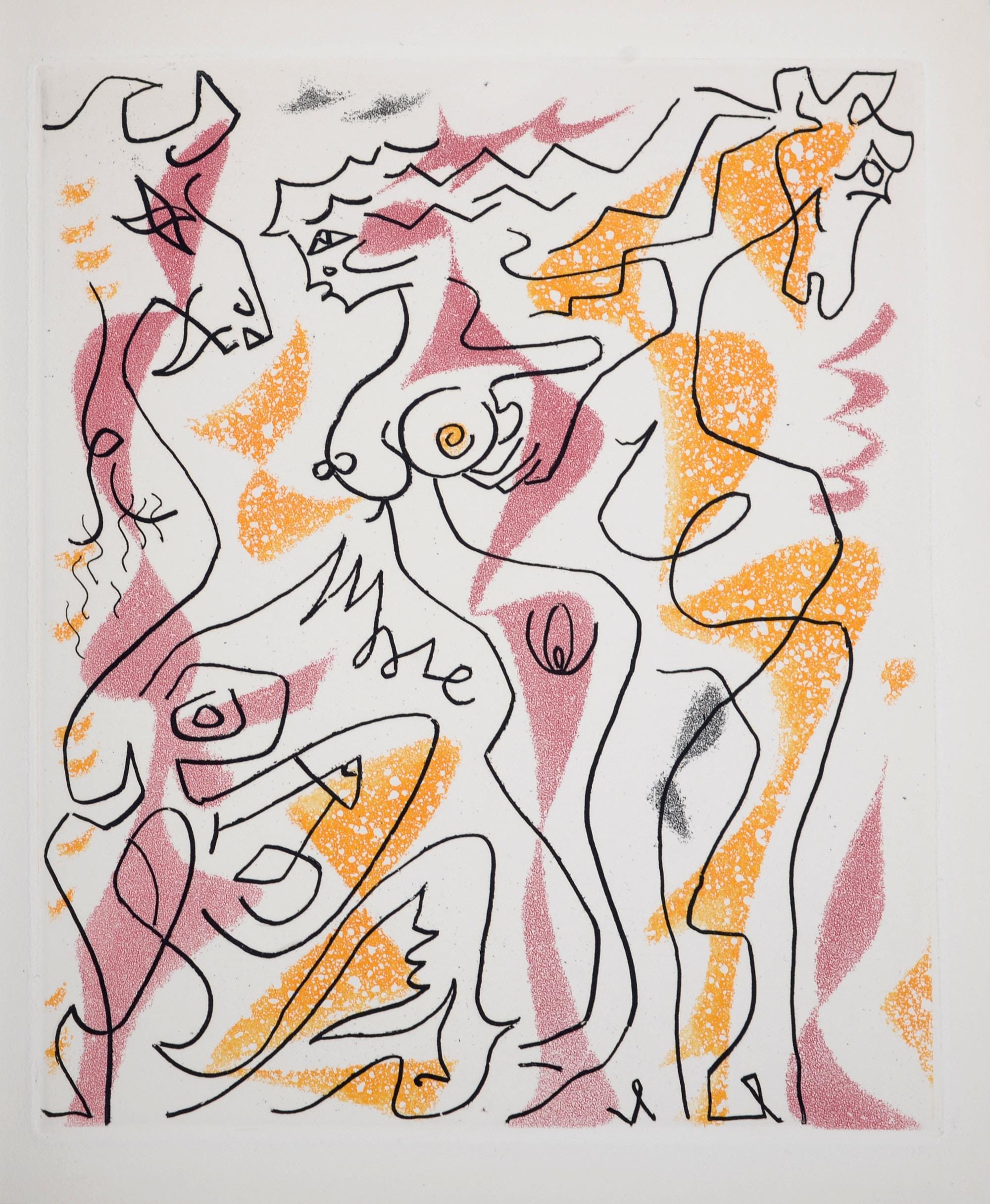 André Masson, Composition, Feuilles éparses, Limited Edition Etching