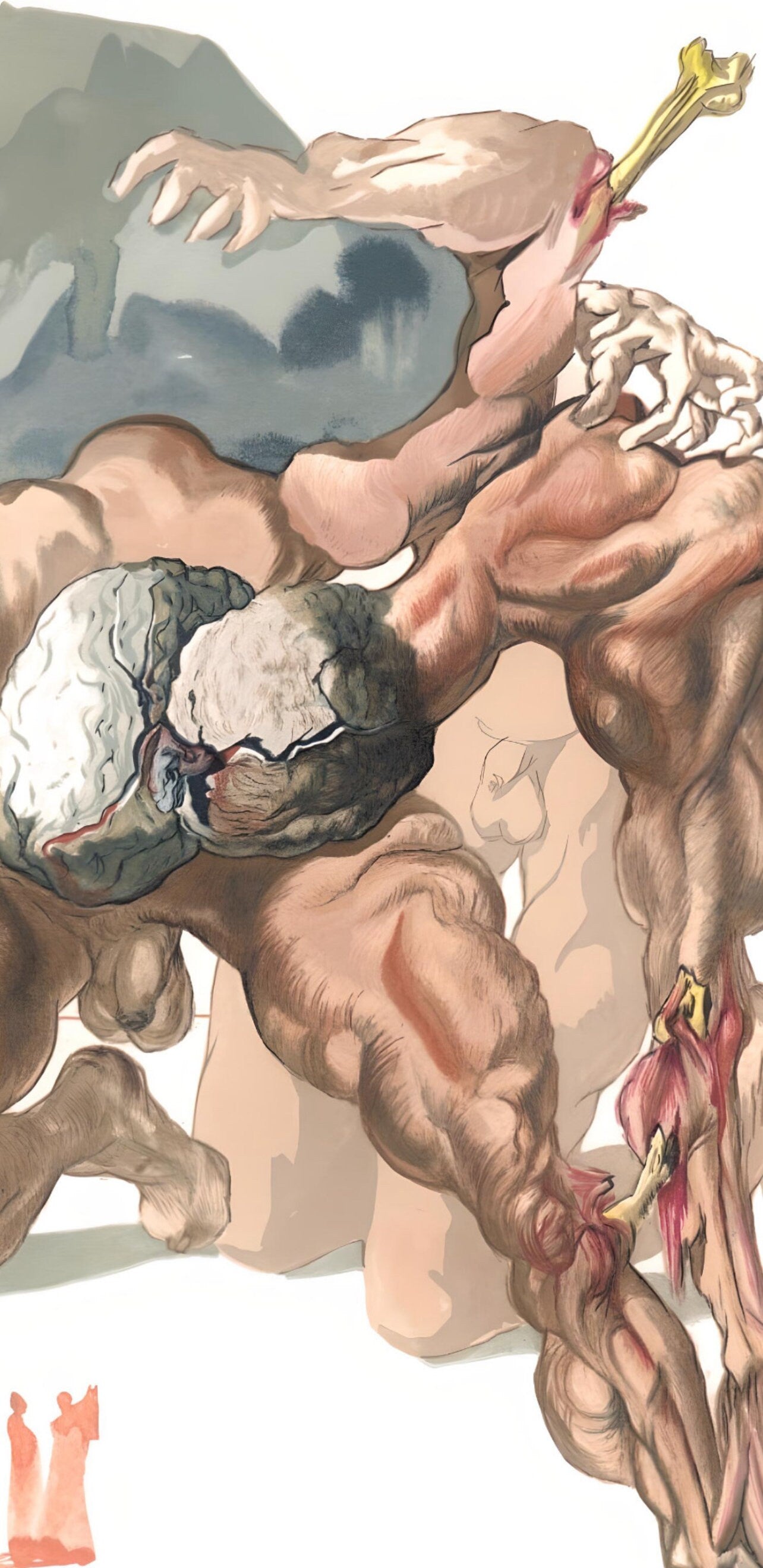Salvador Dali, The Avaricious and the Prodigal (Michler/Löpsinger 1039-1138; Field 189-200), La Divine Comédie, Limited Edition Woodcut