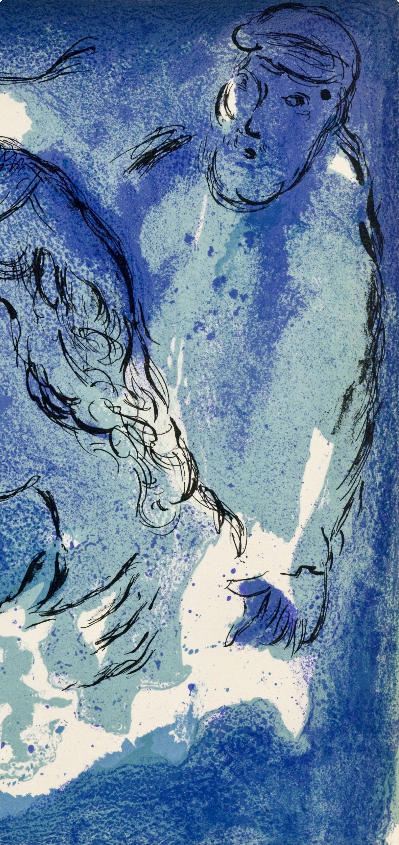 Marc Chagall, Abraham and Sarah (Mourlot 117-46; Cramer 25), Drawings from the Bible by Marc Chagall, Verve, Limited Edition Lithograph